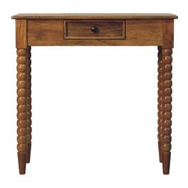 Artisan Furniture - Solid Wood Amber Oak Spindle Console Table, 1 Drawer - Brown