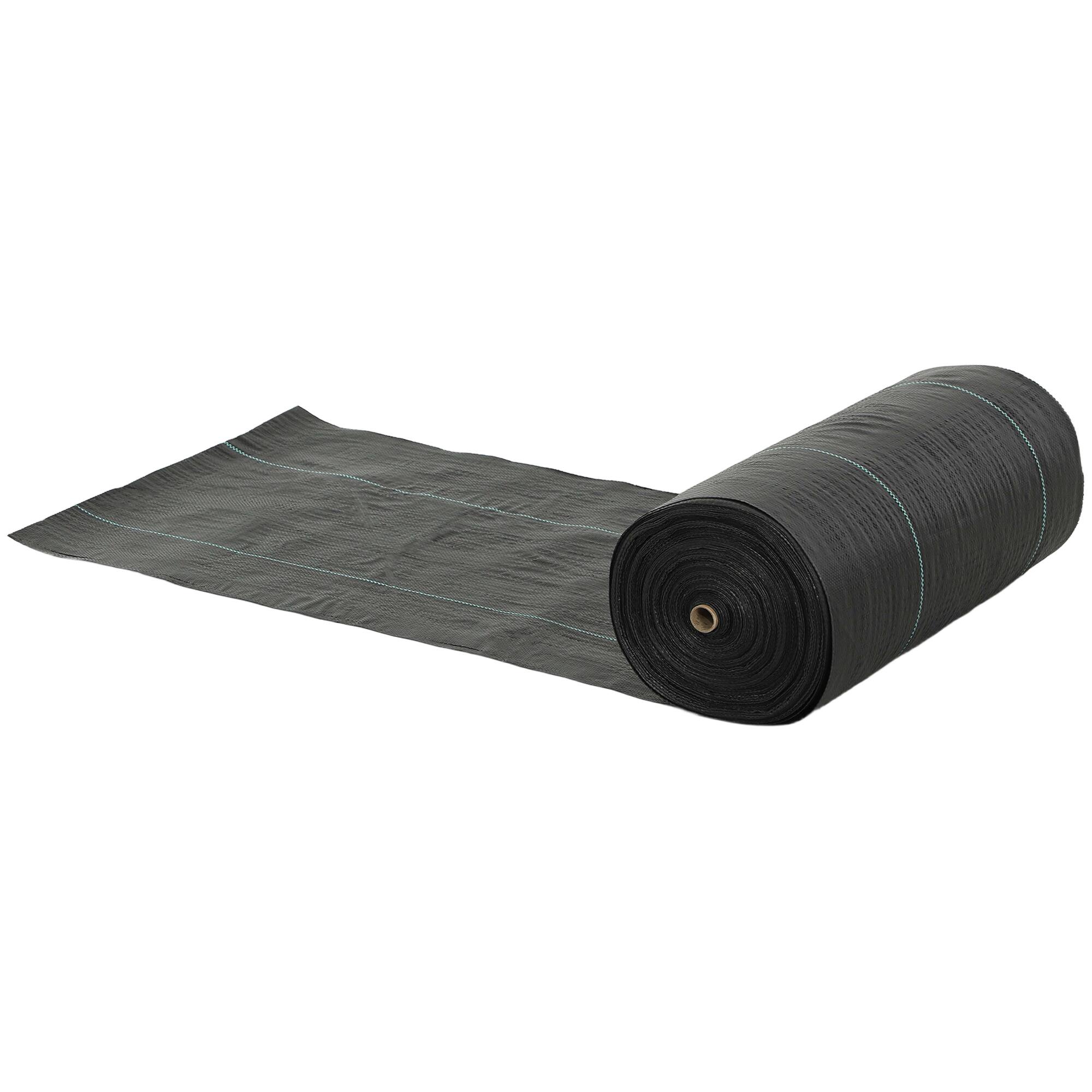Front. Outsunny - x 300FT Weed Barrier Landscape Fabric - Black.