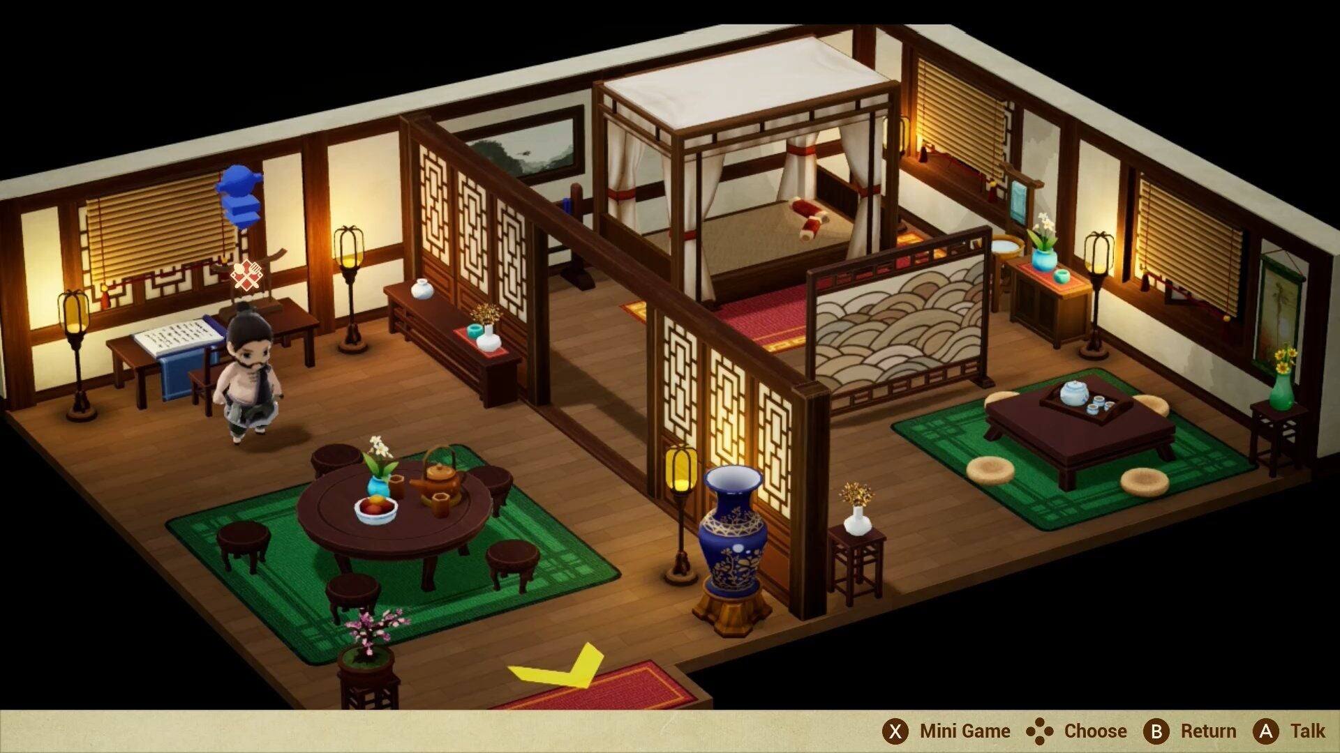 X Mini Game Choose  
B Return  
A Talk