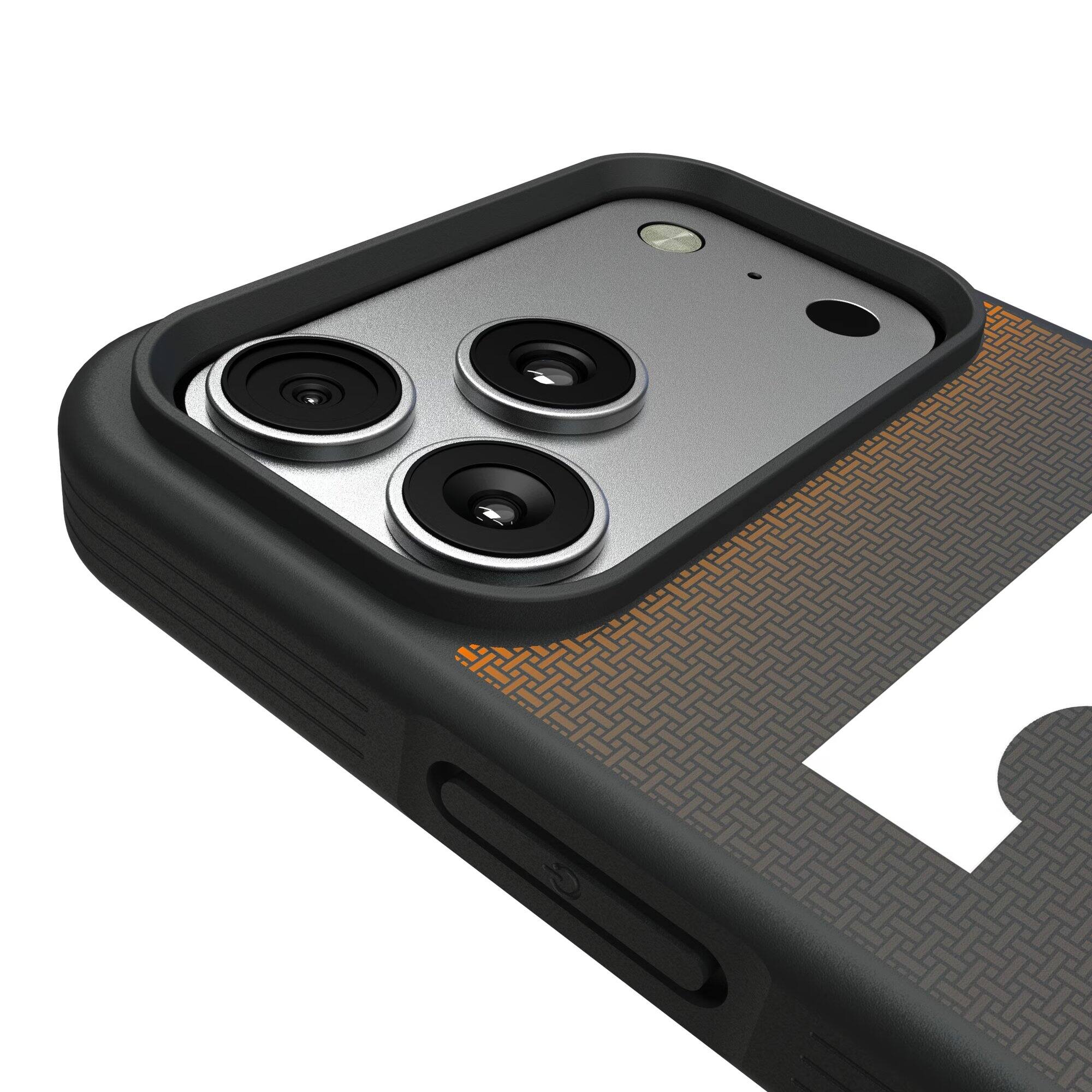 Alt View 2. Keyscaper - Tennessee Volunteers Linen Logo iPhone Bump Case - 16 Pro - Black.