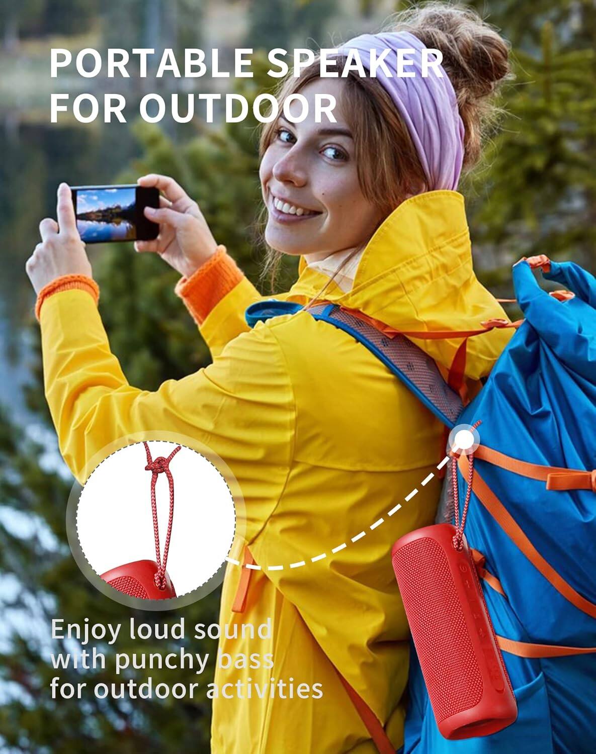 PORTABLE SPEAKER FOR OUTDOOR

Enjoy loud sound with punchy bass for outdoor activities