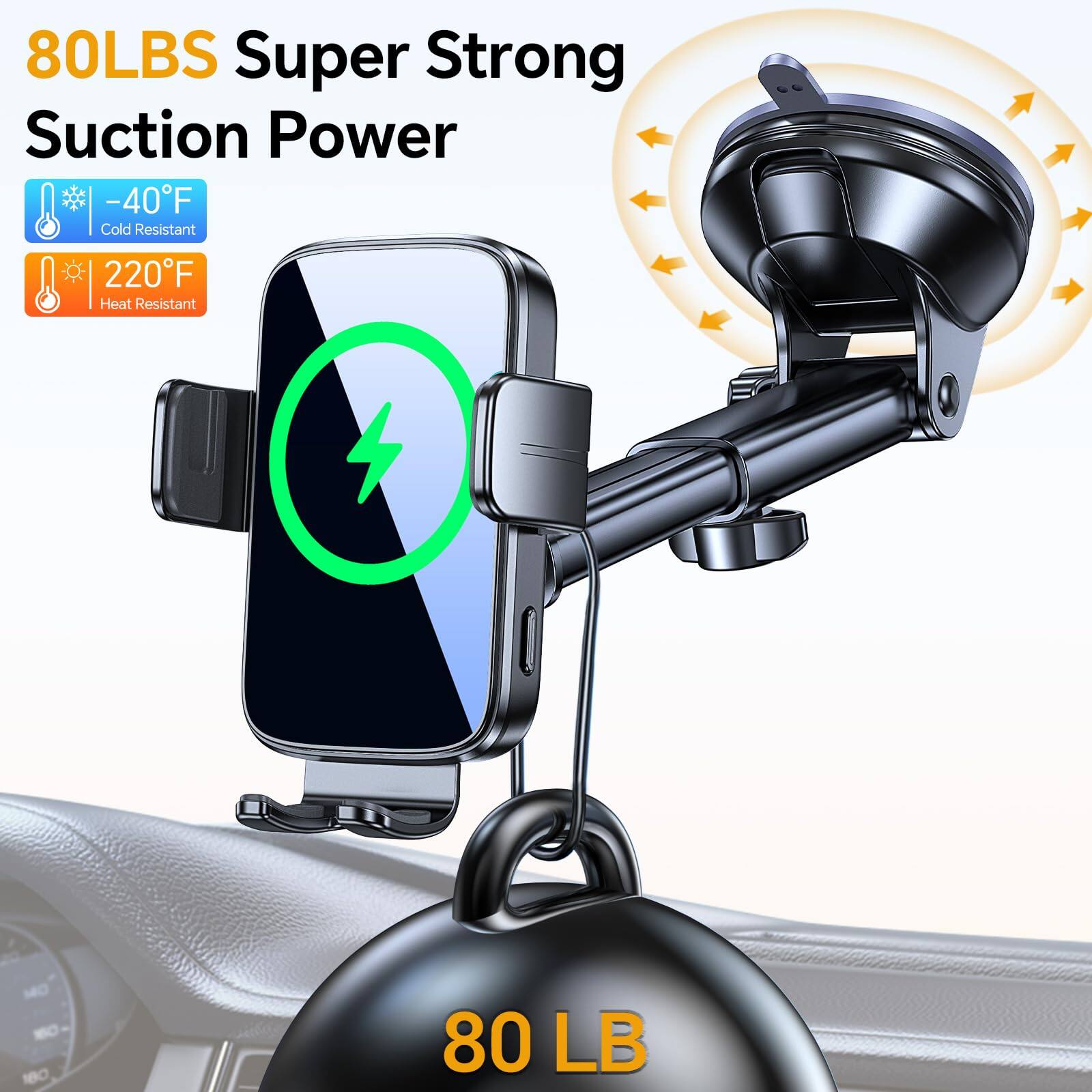 80LBS Super Strong Suction Power

-40°F Cold Resistant

220°F Heat Resistant

80 LB