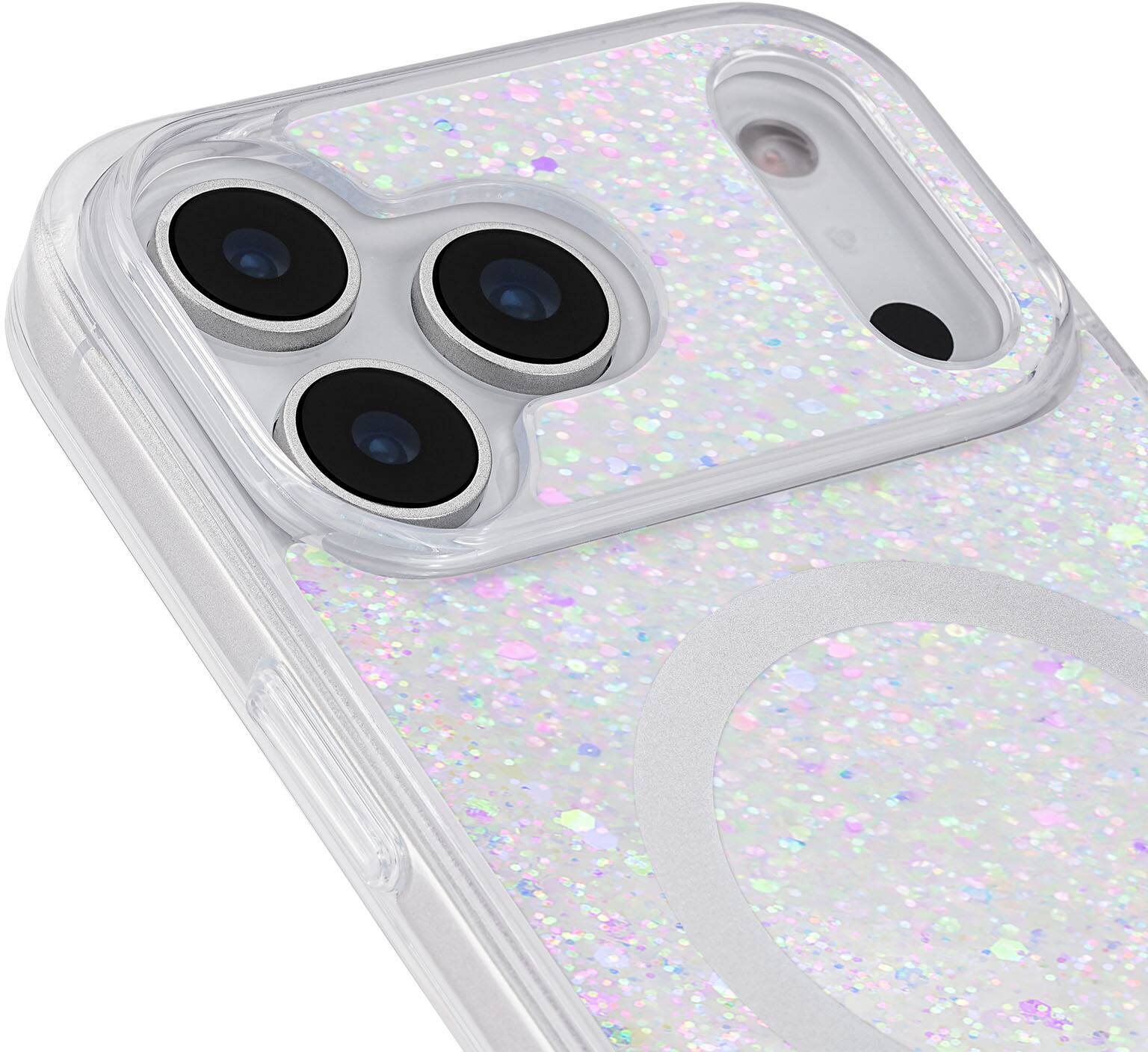 Back. kate spade new york - Protective Case with Magsafe for Apple iPhone 18 Pro / iPhone 17 Pro - Chunky Glitter Iridescent.