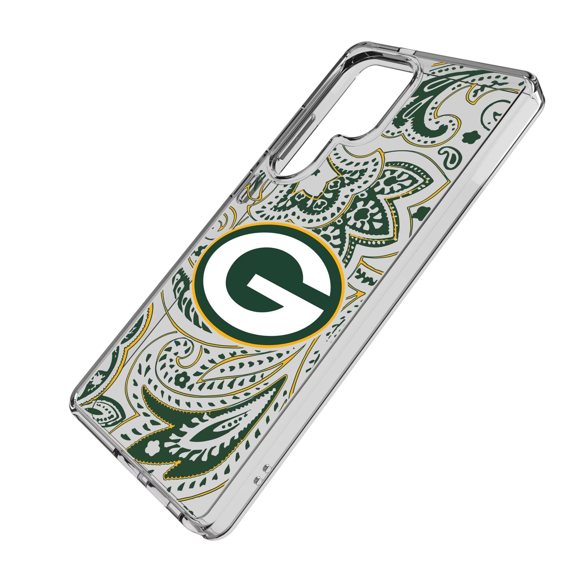 Alt View 1. Keyscaper - Green Bay Packers Galaxy Clear Paisley Design Case - S25 Plus - Multicolor.