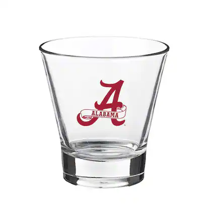 Front. Indigo Falls - Alabama Crimson Tide 12oz. Slant Vault Rock Glass - Multicolor.