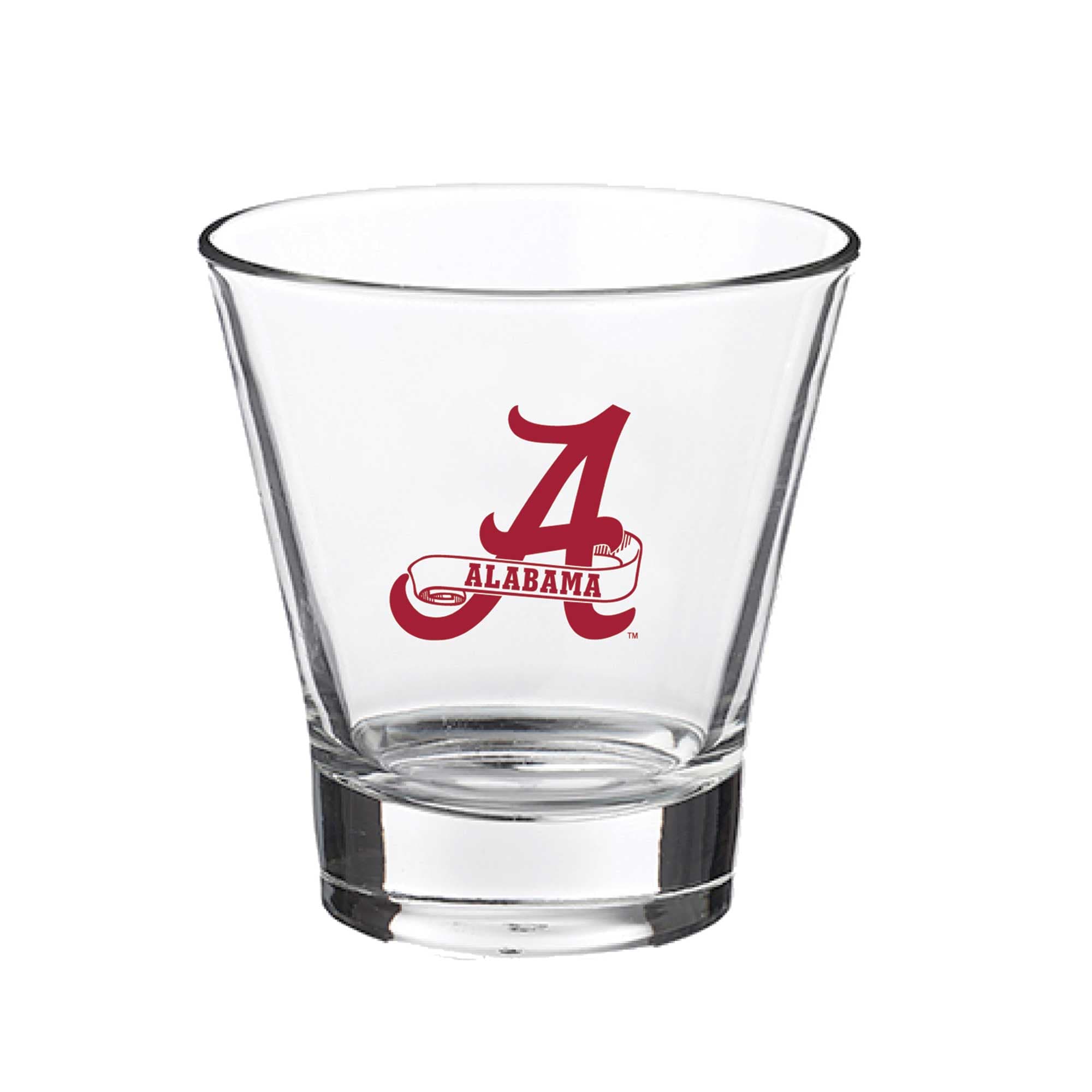Front. Indigo Falls - Alabama Crimson Tide 12oz. Slant Vault Rock Glass - Multicolor.