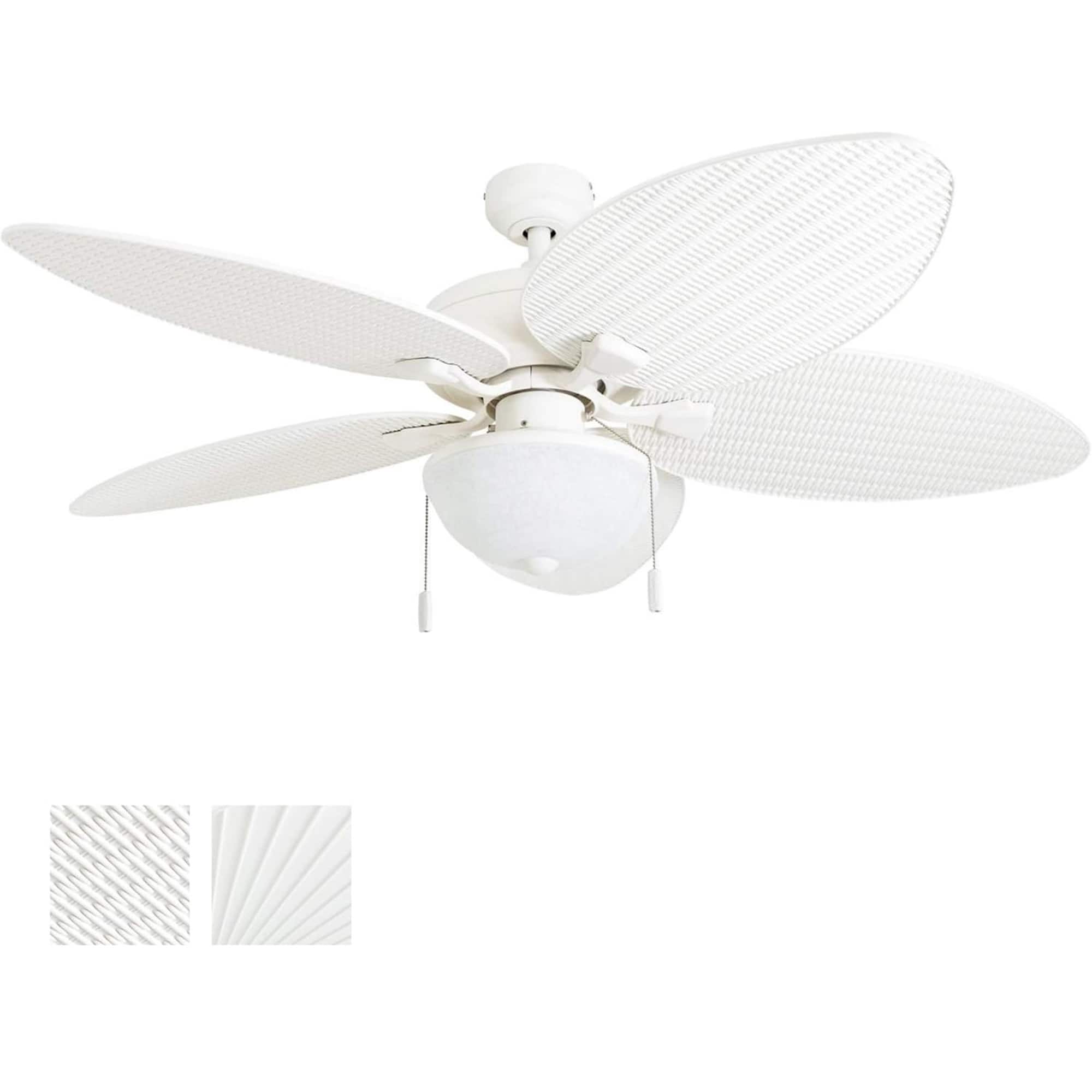 "Honeywell - Inland Breeze 52"" Tropical Indoor Outdoor Ceiling Fan w/ Light - White" price history on PriceWatchPro