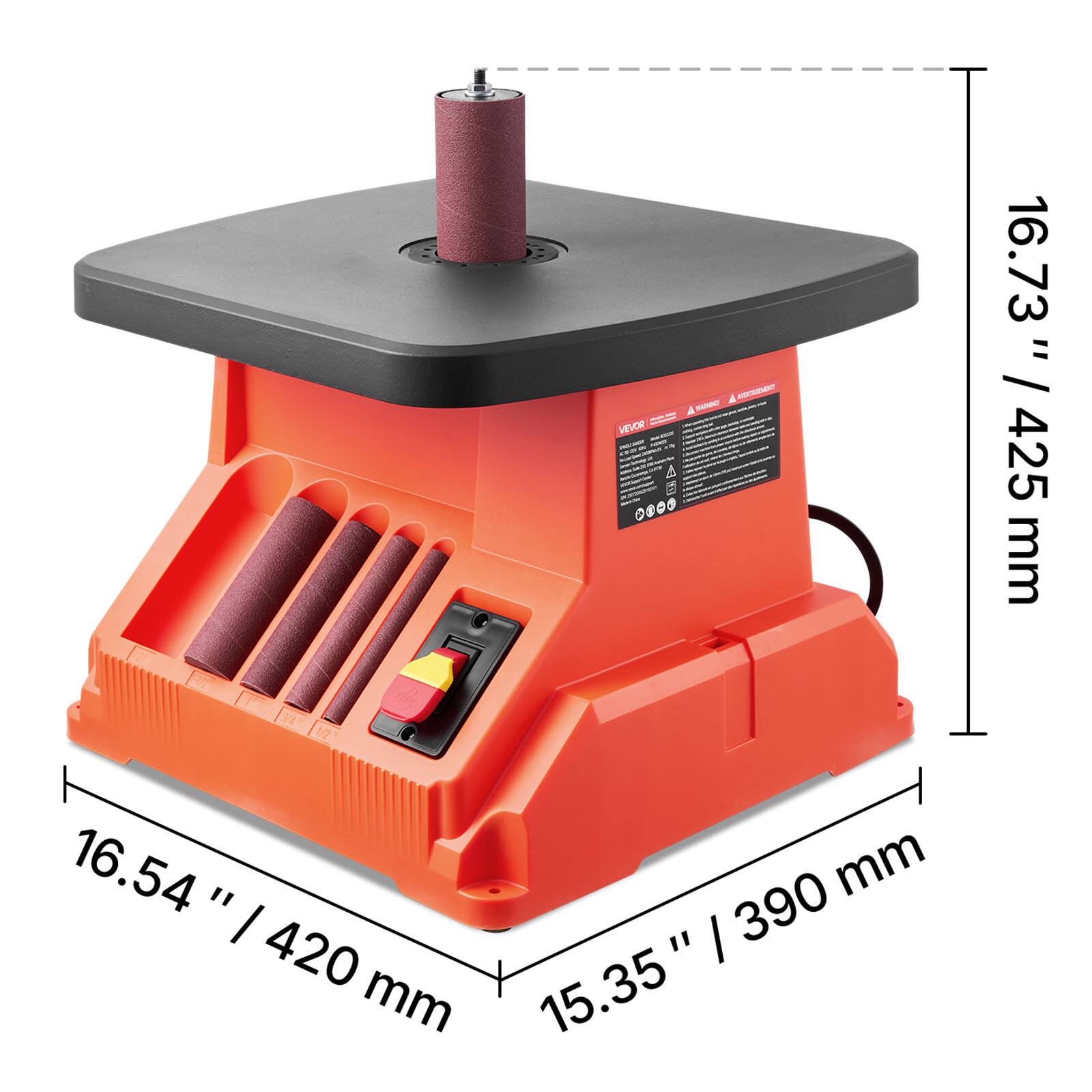 VEVOR  
www.risso.com  
A MADOG  
16.73" / 425 mm  
16.54" / 420 mm  
15.35" / 390 mm