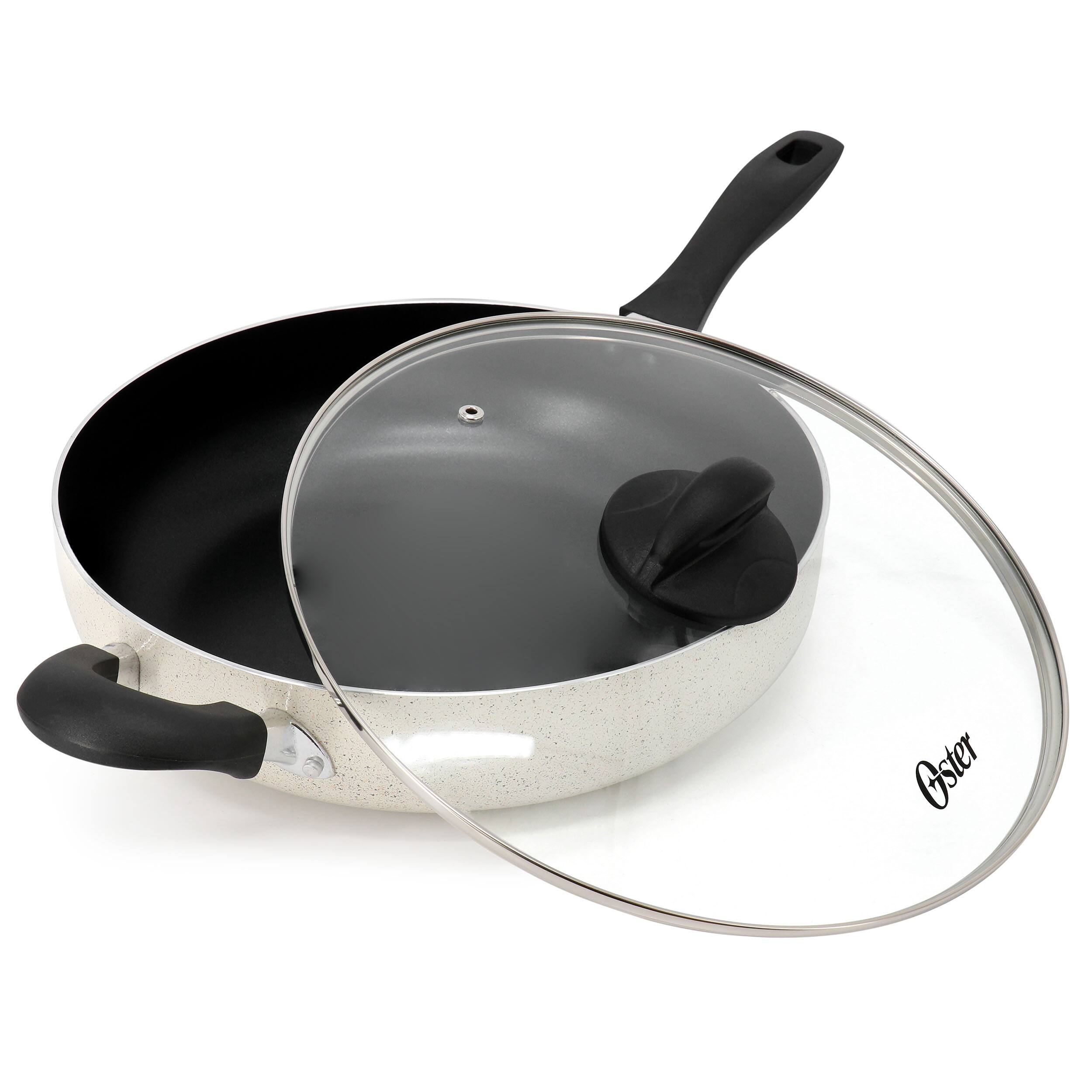 Alt View 1. Oster - Oster Clairborne 5 Quart Aluminum Nonstick Saute Pan with Lid in Sand - Tan.