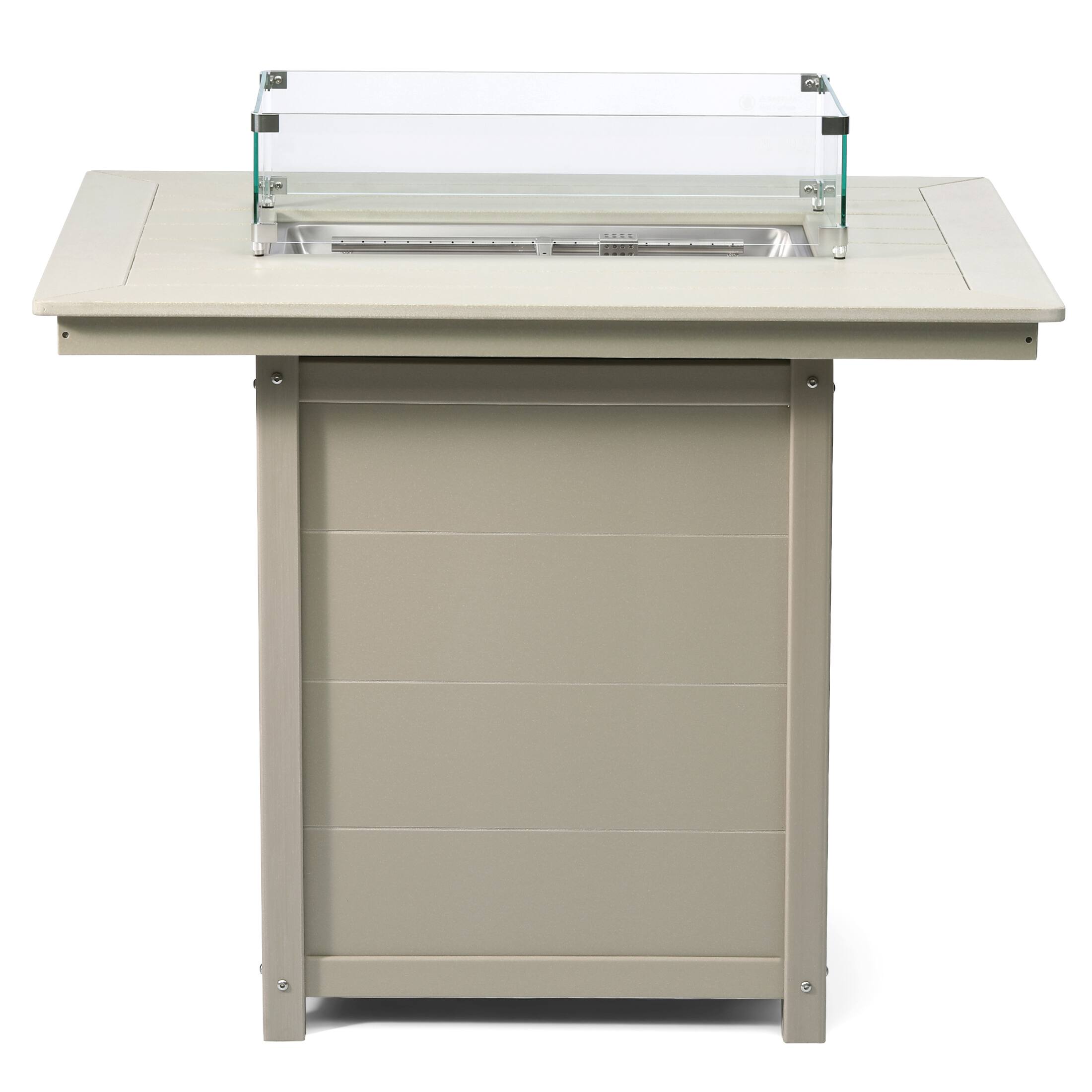 Back. WestinTrends - WestinTrends Helios 46" Modern Outdoor Patio Gas Propane Rectangle Fire Pit Table - Sand.