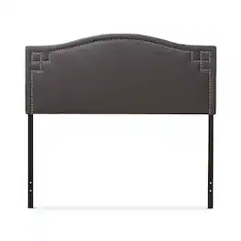 Baxton Studio - Aubrey Modern and Contemporary Fabric Upholstered Queen Size Headboard - Dark Gray