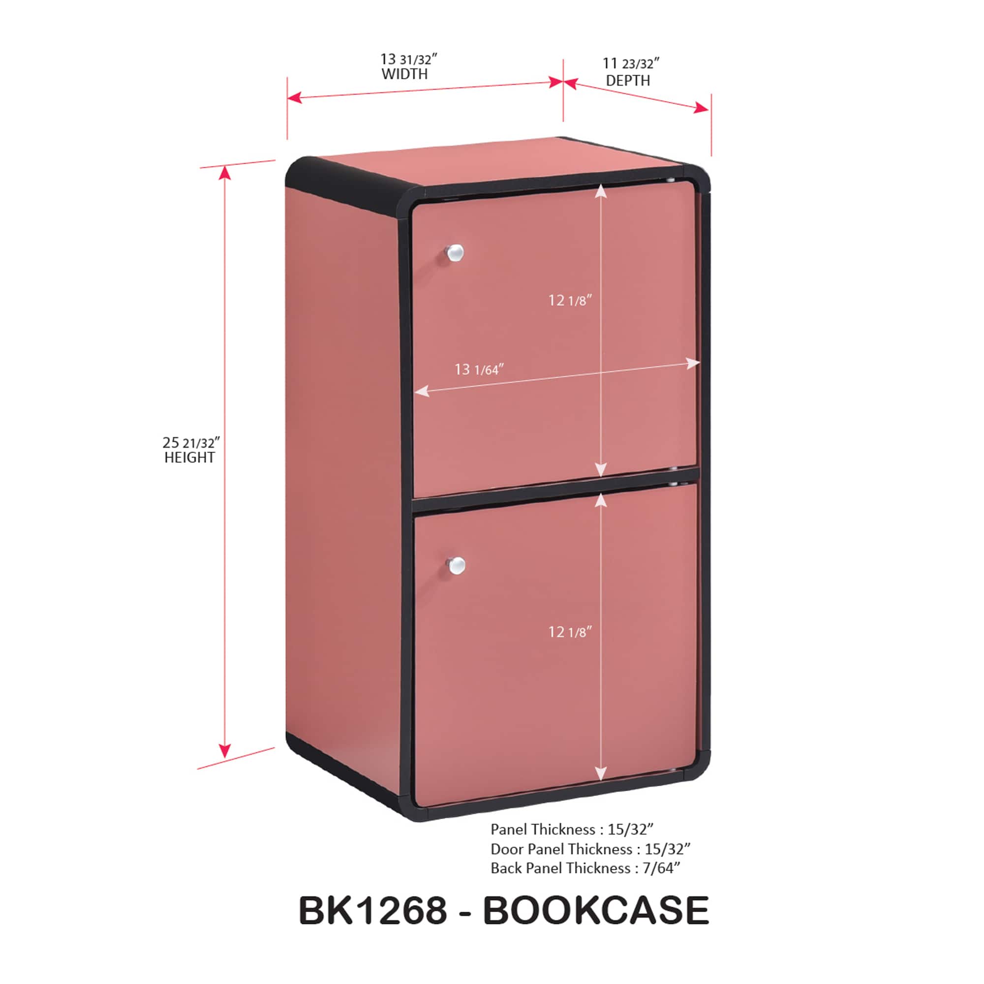 Kings Brand Furniture - Dothan Wood 2-Cubed Closed Bookcase - Storage Shelf Organizer Bookshelf - Red price history on PriceWatchPro