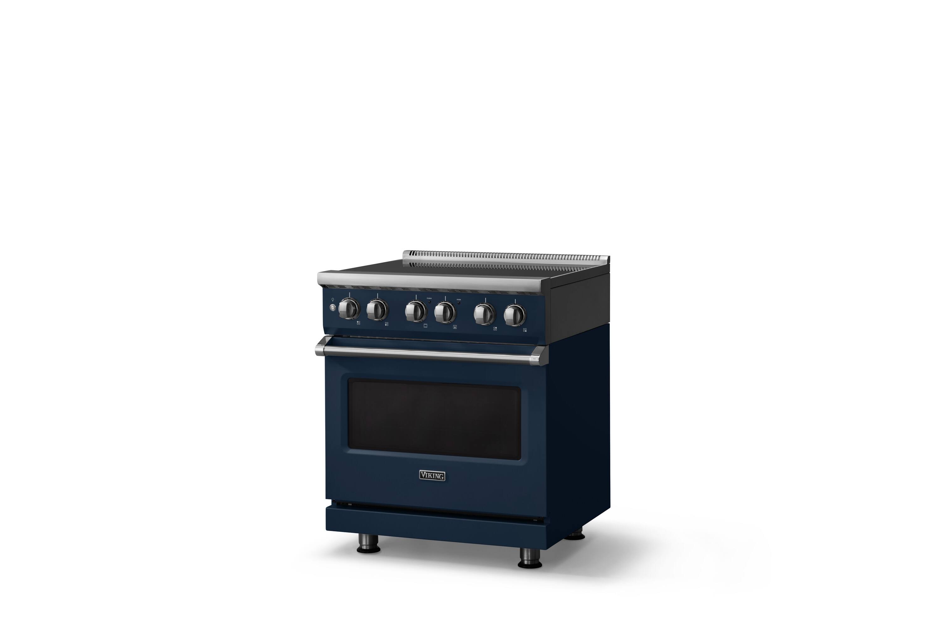 Angle. Viking - 30 in. Wide 4 Elements Pro 5 Series 4.7 Cu. Ft. Freestanding Induction Convection Range - Slate Blue - Slate Blue.