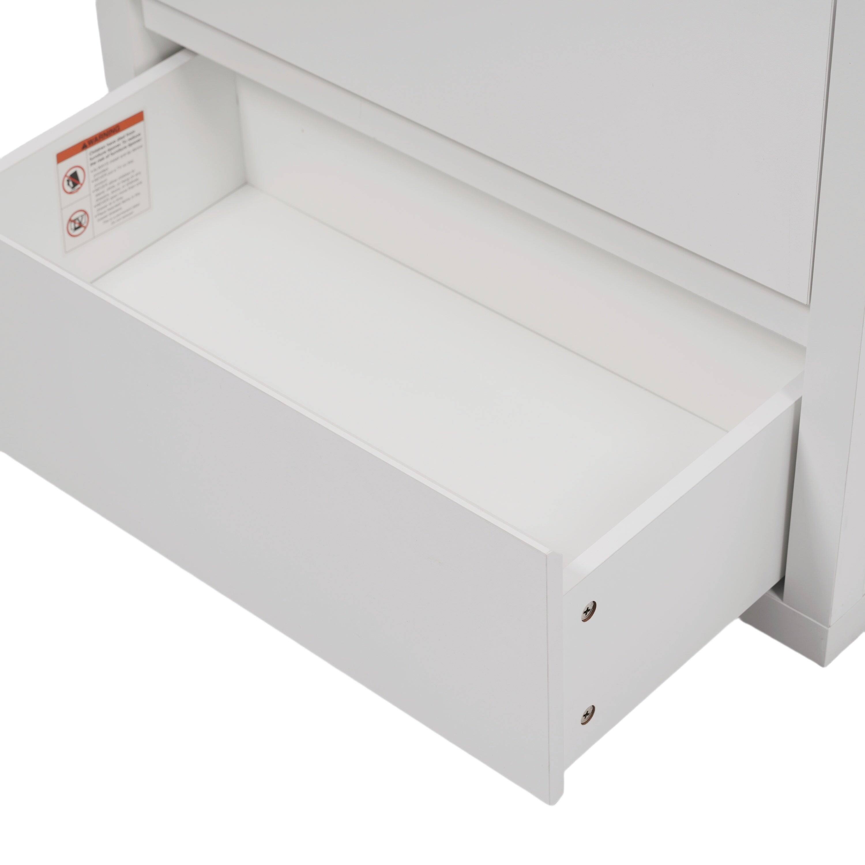 Angle. Boyel Living - 30 Inch Bathroom Vanity with Ceramic Sink 2 Full Extension Drawers 45 Degree Free Handle White - White.