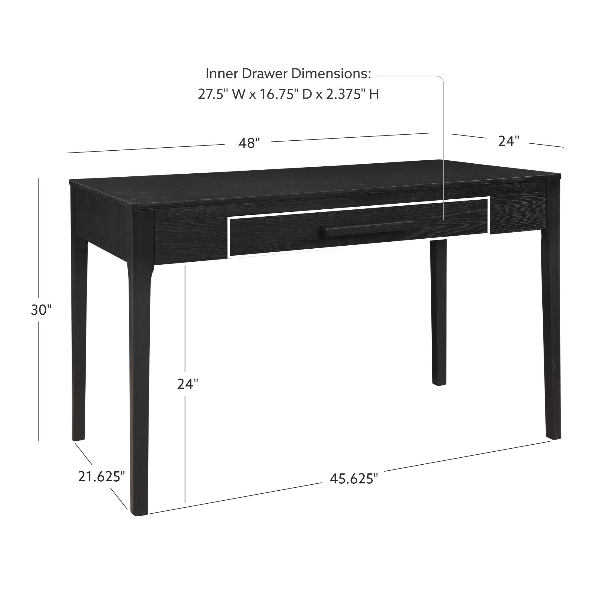 Alt View 14. Linon Home Décor - Messing One-Drawer Desk - Black.