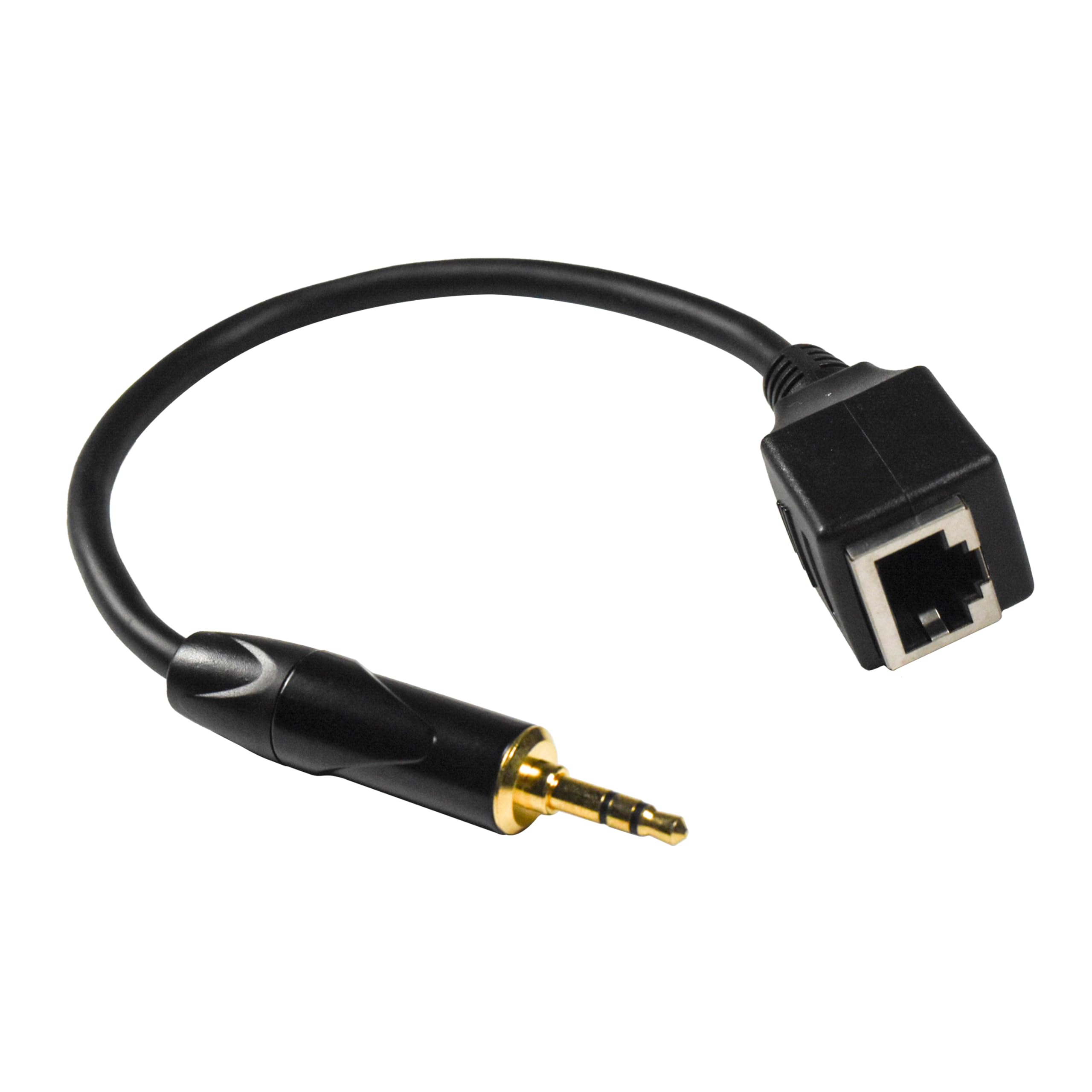Alt View 5. HQRP - 2-Pack 3.5 mm TRS Stereo Male to RJ45 Female Audio Adapter - Cat 5/6 Extension 8 in - Black.