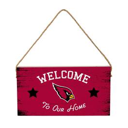 Evergreen Enterprises - Arizona Cardinals 6" x 11" Welcome Home Wood Wall Sign with Rope Hanger - Multicolor