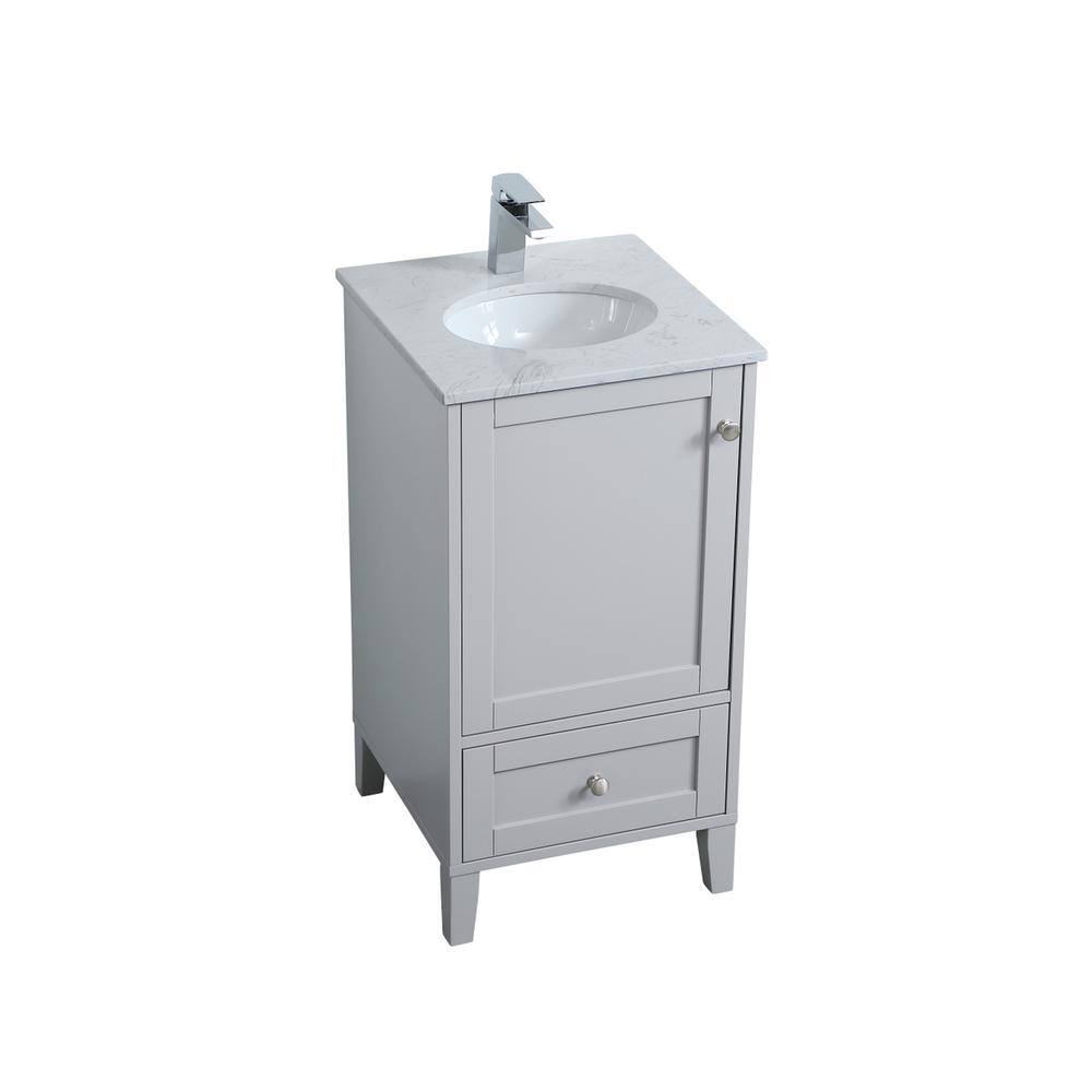 Back. Elegant Kitchen and Bath - 18 inch Single Bathroom Vanity in Grey - Grey.