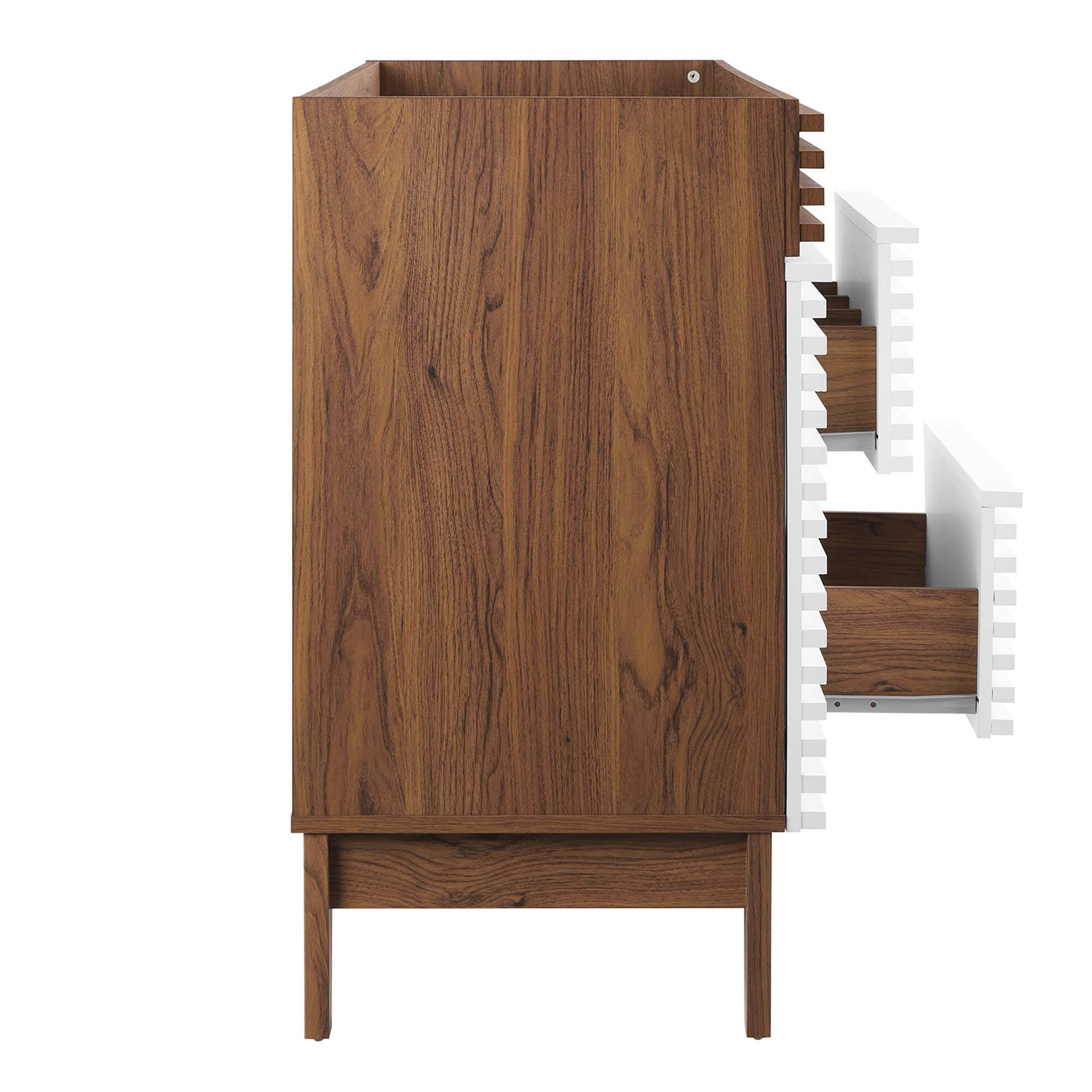 Alt View 4. Modway - Render 48" Bathroom Cabinet Basin Not Included by Modway - White Walnut.
