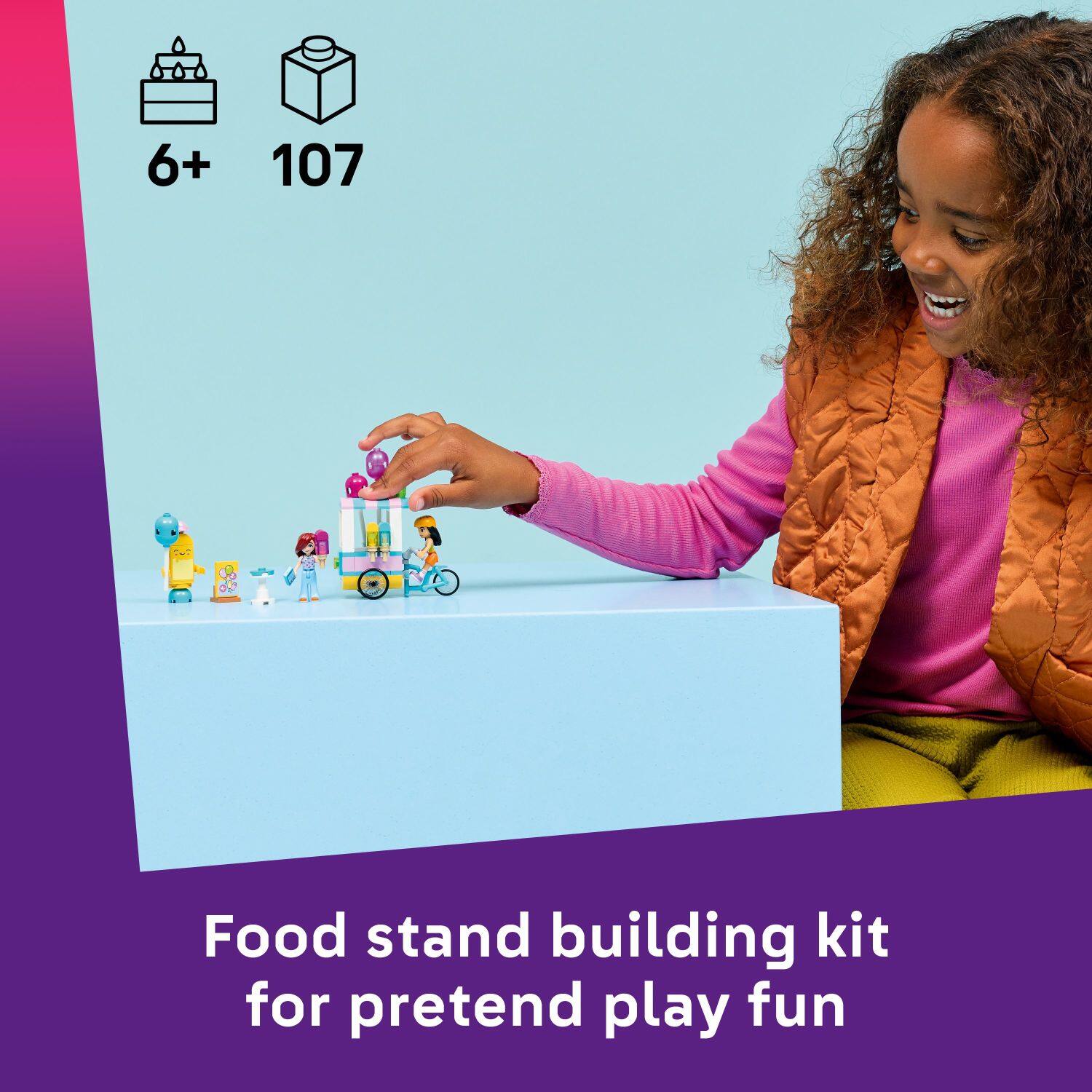 6+ 107  
Food stand building kit for pretend play fun