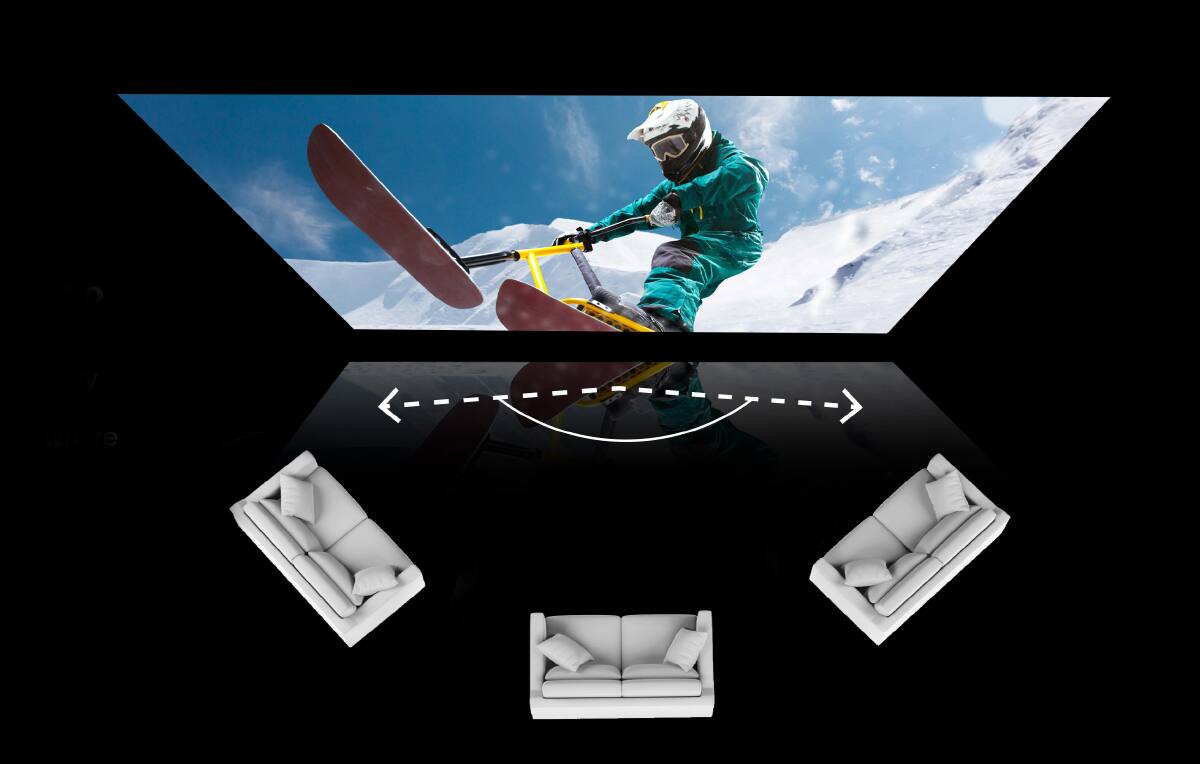 Alt View 11. AWOL Vision - ALR C-100 100" Ambient Light Rejection (ALR) Cinematic Fixed Frame Ultra Short Throw (UST) Projector Screen,4K/8K 3D - Gray.