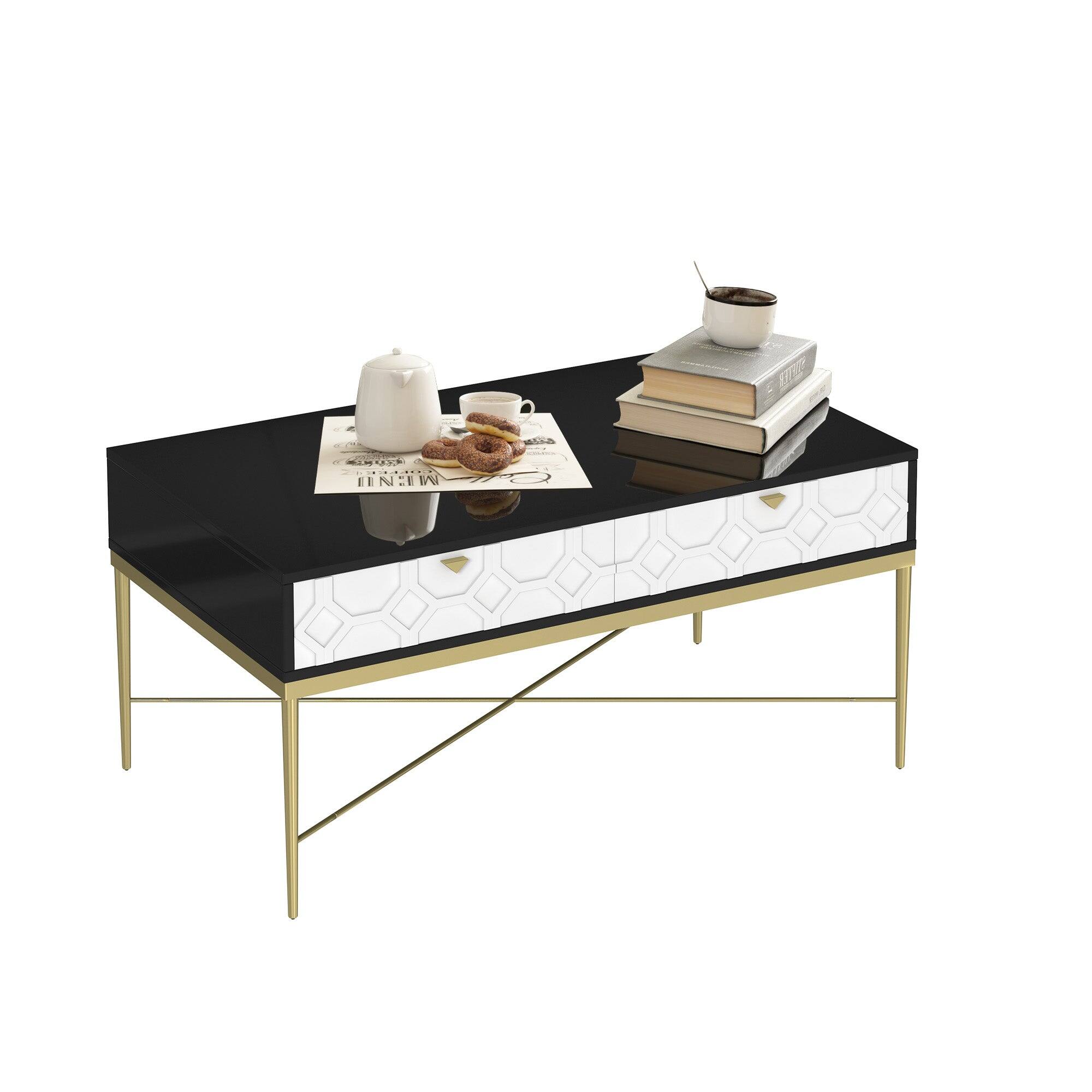 Alt View 1. Boyel Living - Modern coffee table with 2 drawers storage for living room - Multi-Colored.