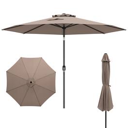 Gymax - 300 CM Patio Umbrella Outdoor Heavy Duty Market Umbrella w/ Tilt Mechanism - Tan