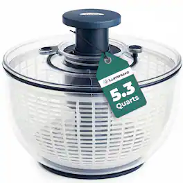 Luminuxe - Salad Spinner Lettuce Spinner Vegetable Cleaner and Dryer with Built-in Draining System - 5.3 Quarts