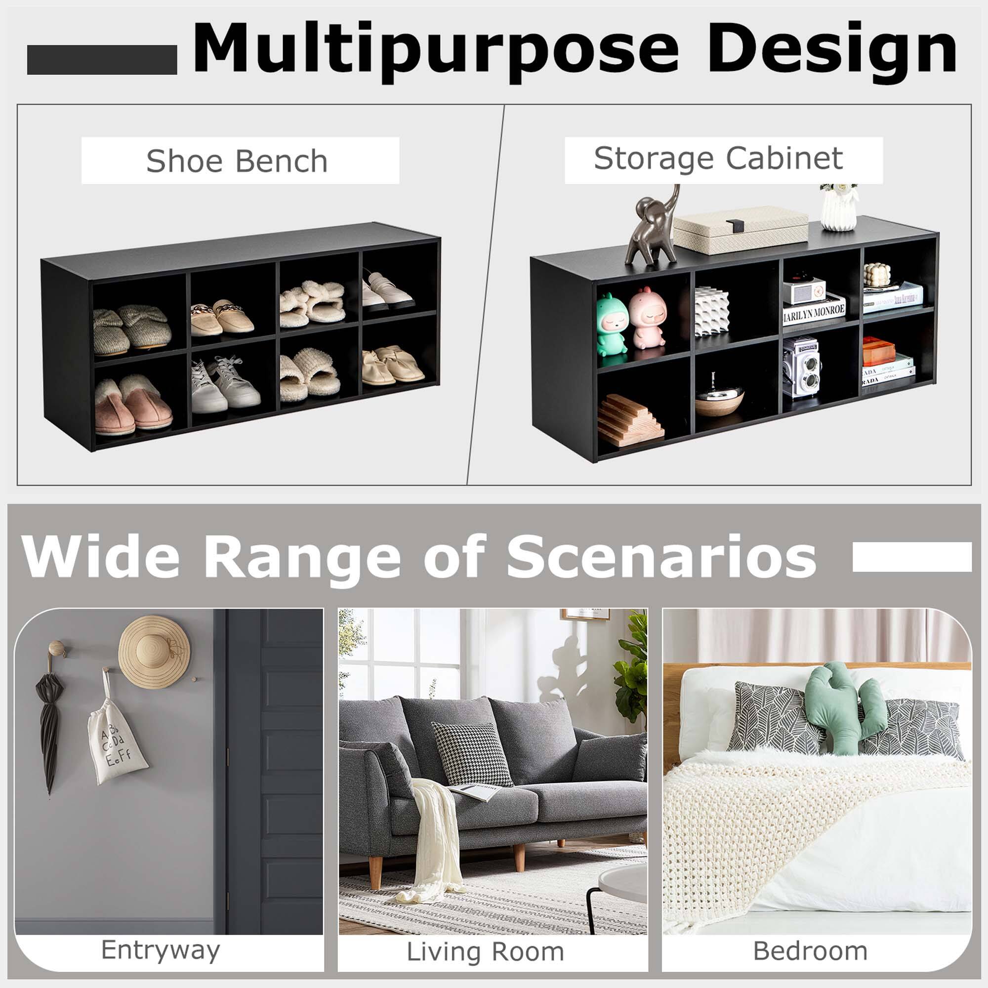 Multipurpose Design: Shoe Bench Storage Cabinet, Entryway, Living Room, Bedroom.