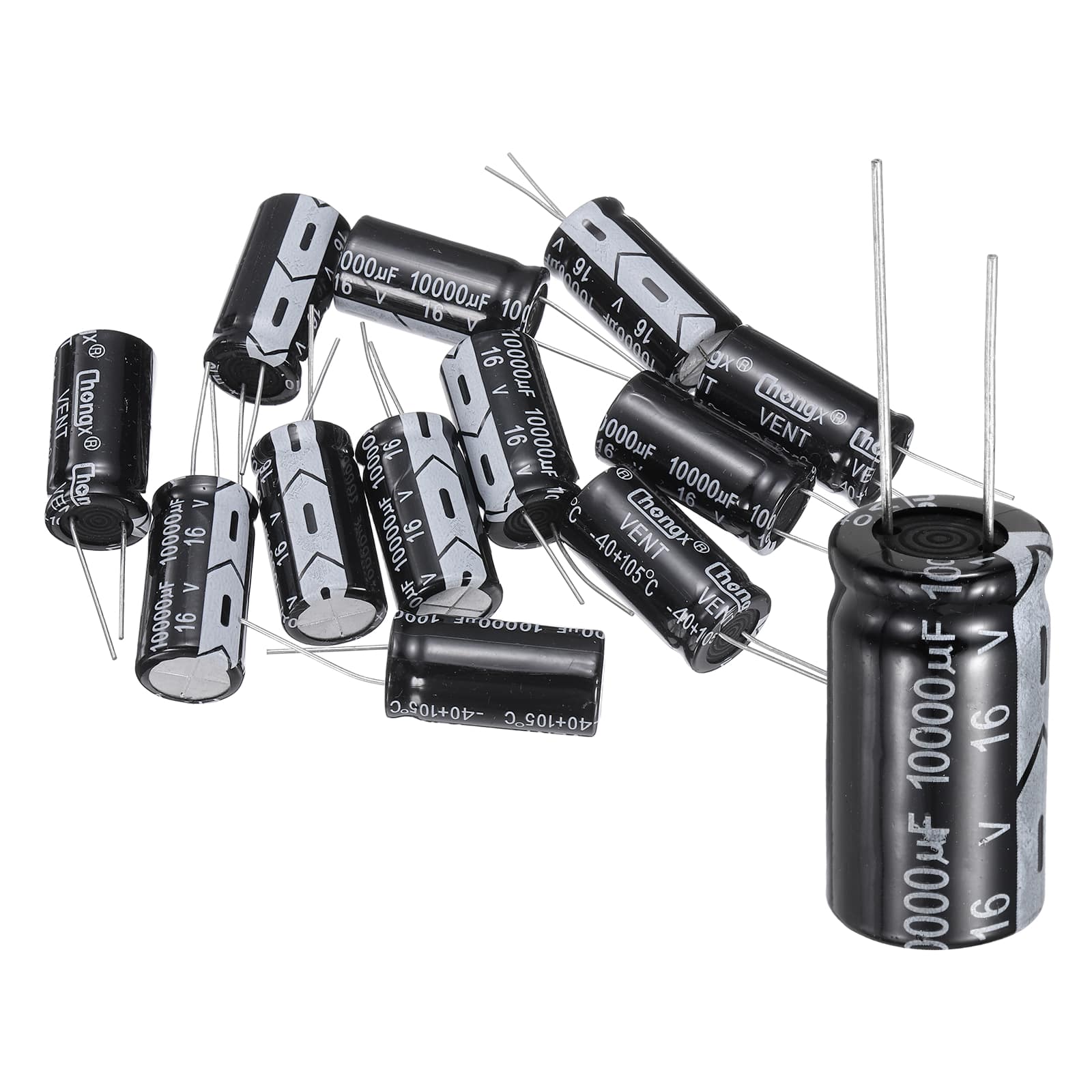 Unique Bargains - 10000uF 16V 16x31.5mm Electrolytic Capacitor, 105C High Temp Radial Leads, for TVs/LCDs/VCD, 12pcs - Black price history on PriceWatchPro