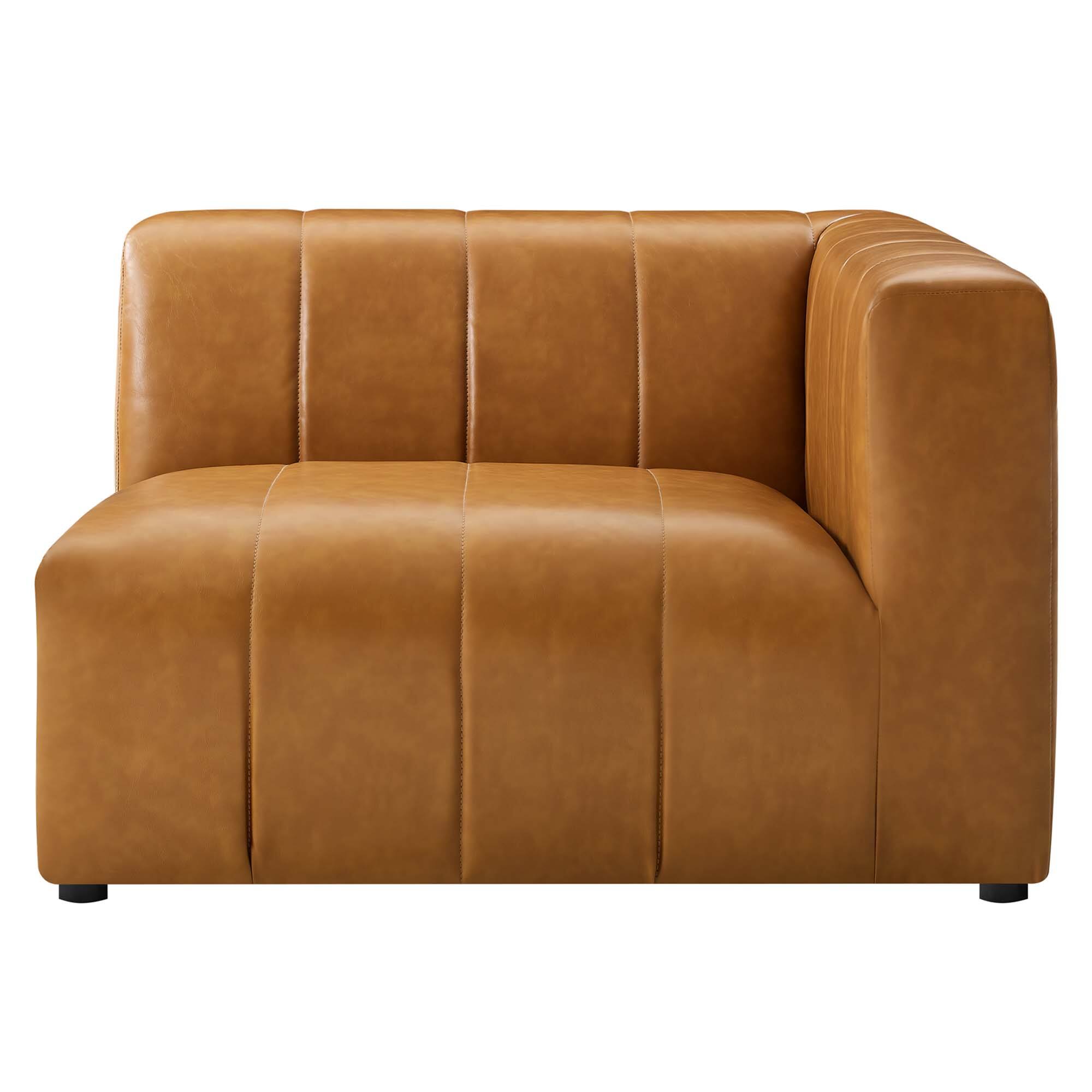 Alt View 2. Modway - Bartlett 4-Piece Vegan Leather Sectional Sofa by Modway - Brown.