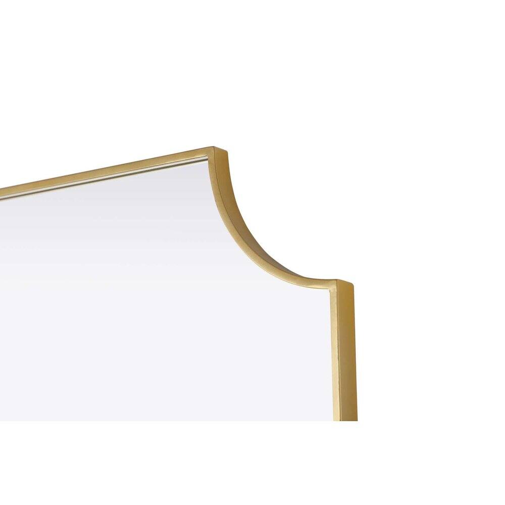 Left. Elegant Kitchen and Bath - Notched Metal Mirror 30x42 inch in Brass - Brass.
