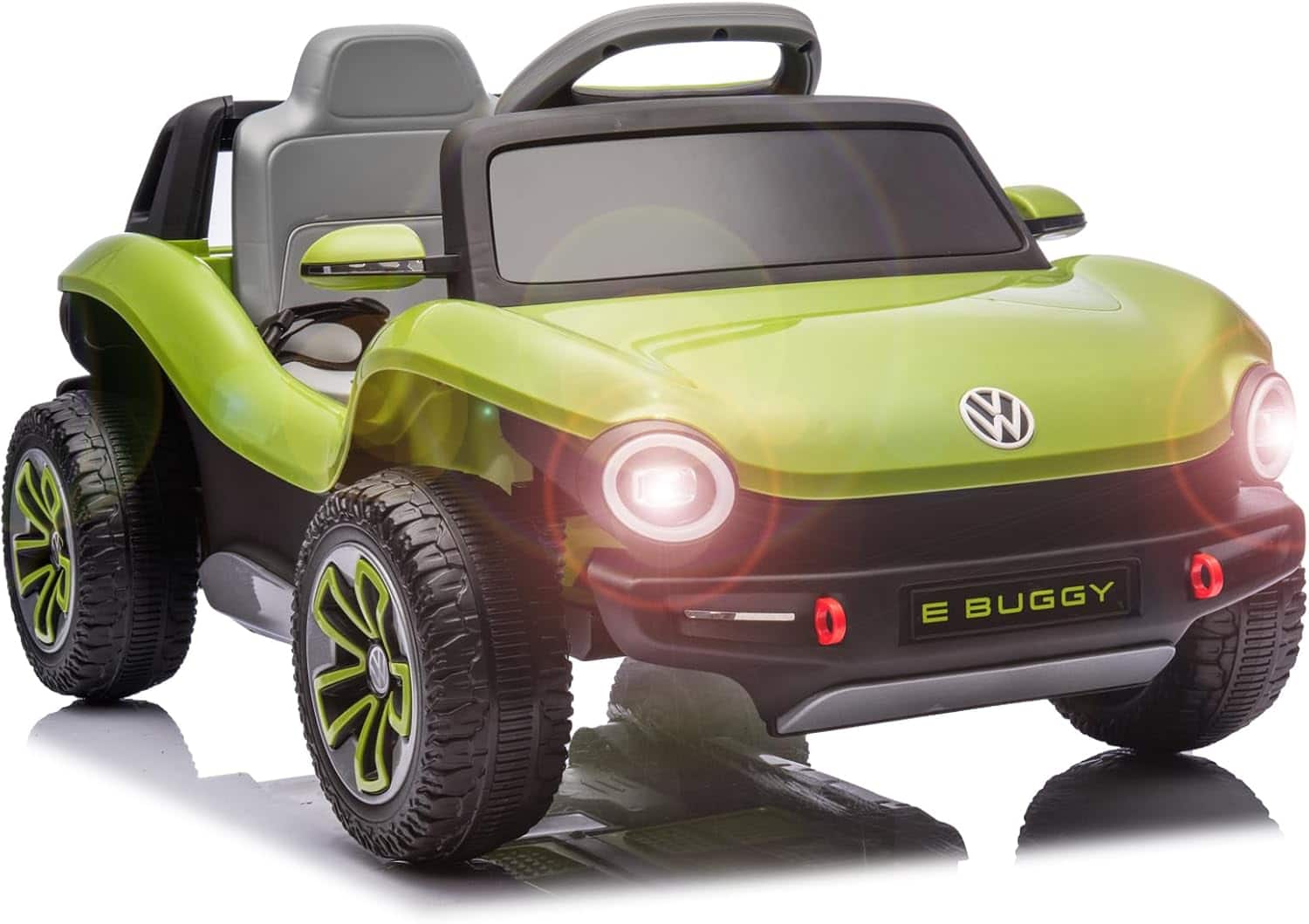 Homhougo - 12V Licensed Volkswagen Kids Ride On Electric Car with Remote, LED Lights, MP3 - Green