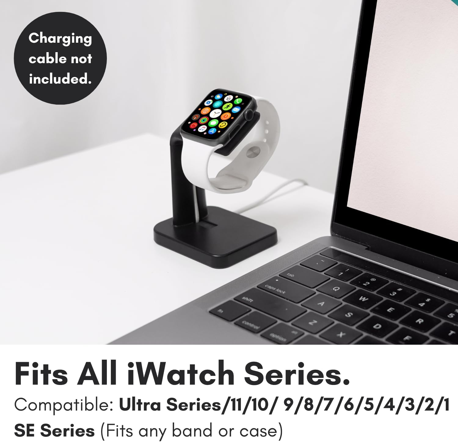 Charging cable not included.

Fits All iWatch Series.
Compatible: Ultra Series/11/10 Series/9/8/7/6/5/4/3/2/1 SE Series (Fits any band or case)