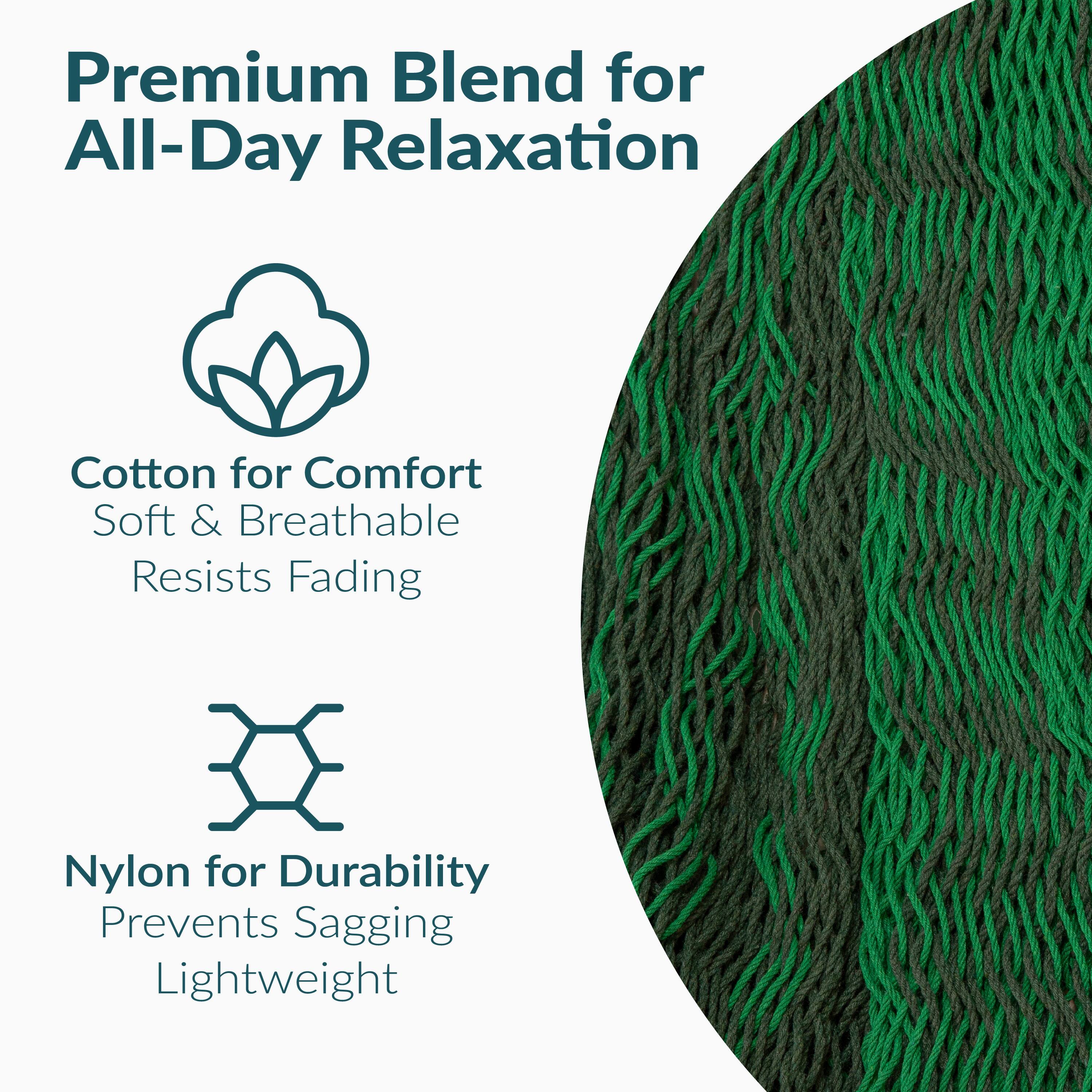 Premium Blend for All-Day Relaxation

Cotton for Comfort  
Soft & Breathable  
Resists Fading

Nylon for Durability  
Prevents Sagging  
Lightweight