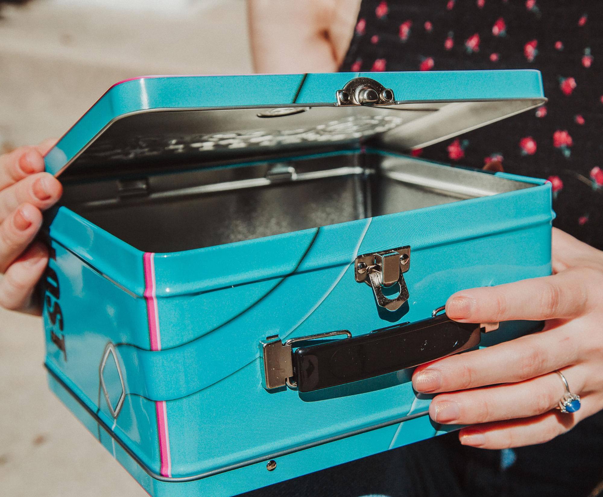 Alt View 2. Toynk - LOST Oceanic Airlines Metal Tin Lunch Box Tote | 8 x 7 x 4 Inches - Blue.