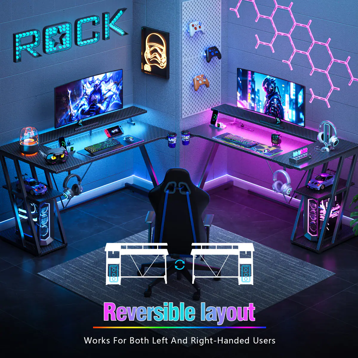 ROCK AE oni 15 0 C  
- Reversible layout  
Works For Both Left And Right-Handed Users