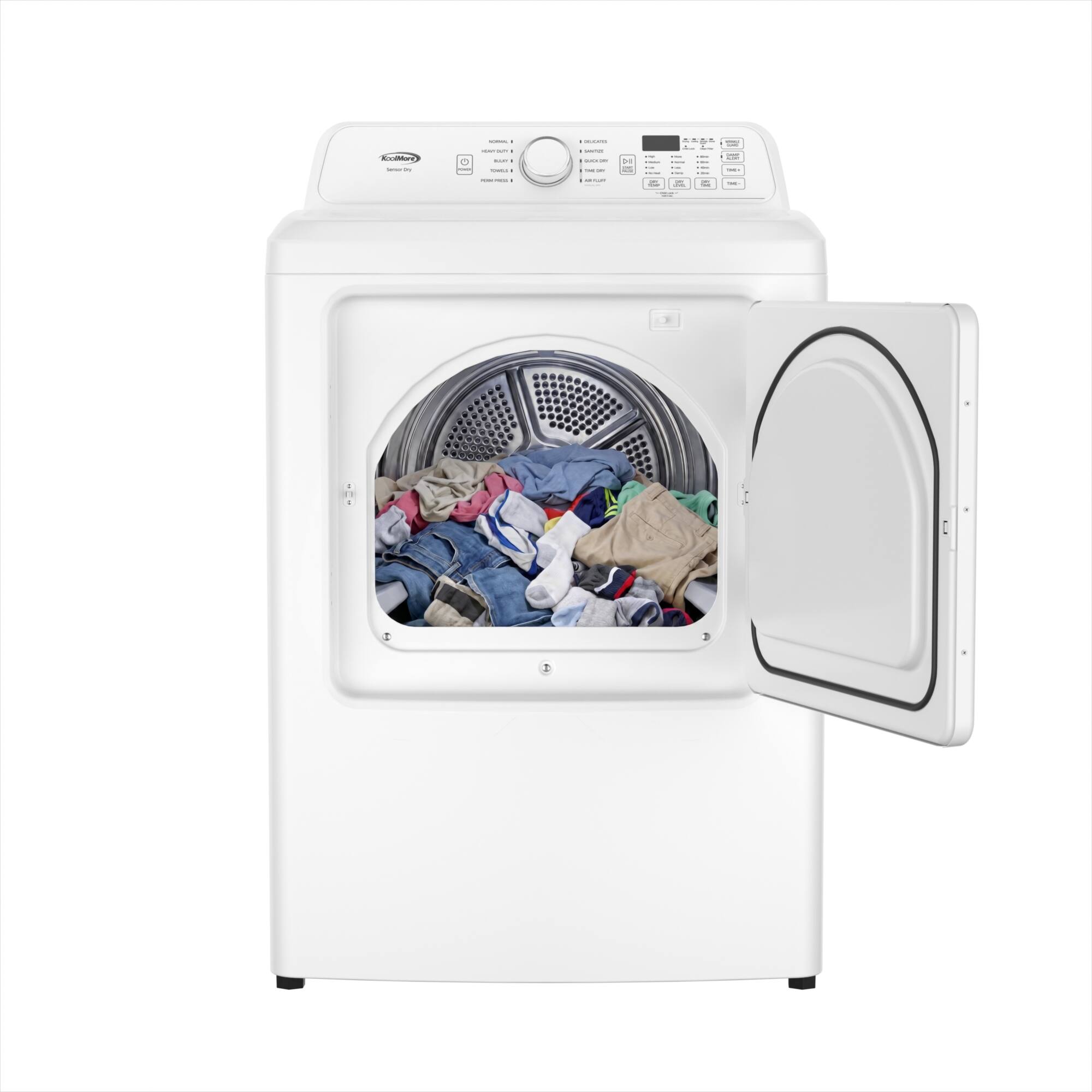 Alt View 1. Koolmore - 27 In. 7.0 Cu. Ft. Electric Dryer with Moisture Sensor, 10 Dry Cycles, Wrinkle Guard, Interior Light, 3-Way Venting - White.