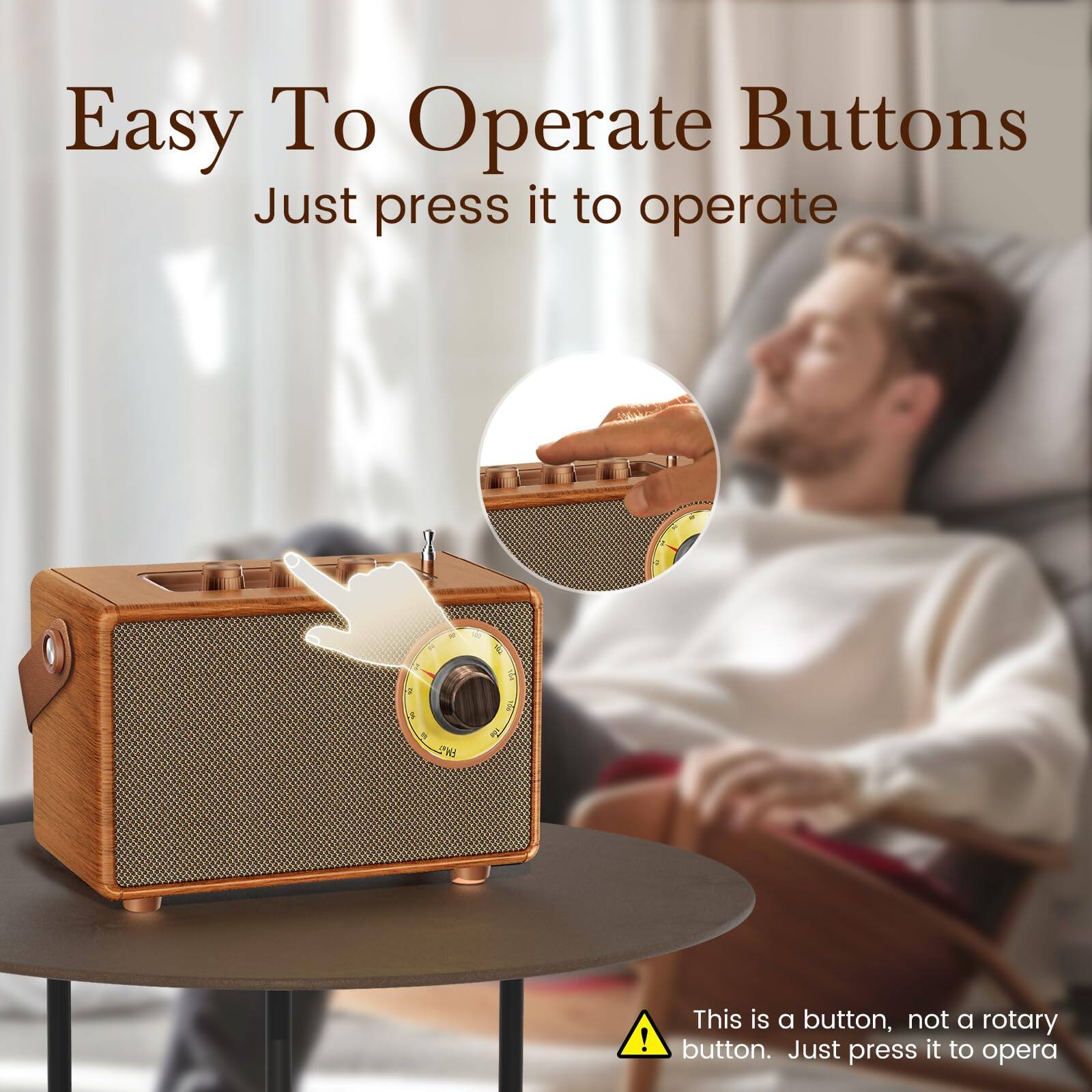 Easy To Operate Buttons  
Just press it to operate  

This is a button, not a rotary button. Just press it to operate.