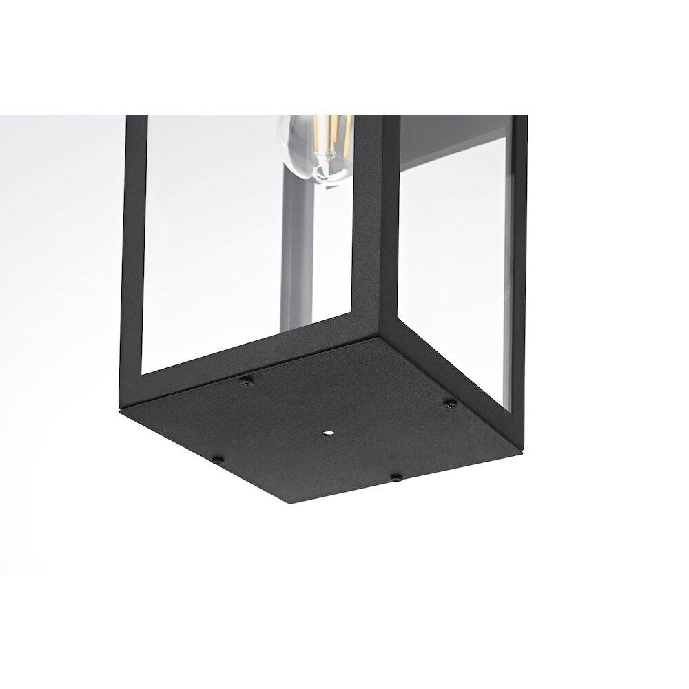 Alt View 1. Elegant Lighting - William 8 Inch Outdoor Wall Sconce In Black - Black.