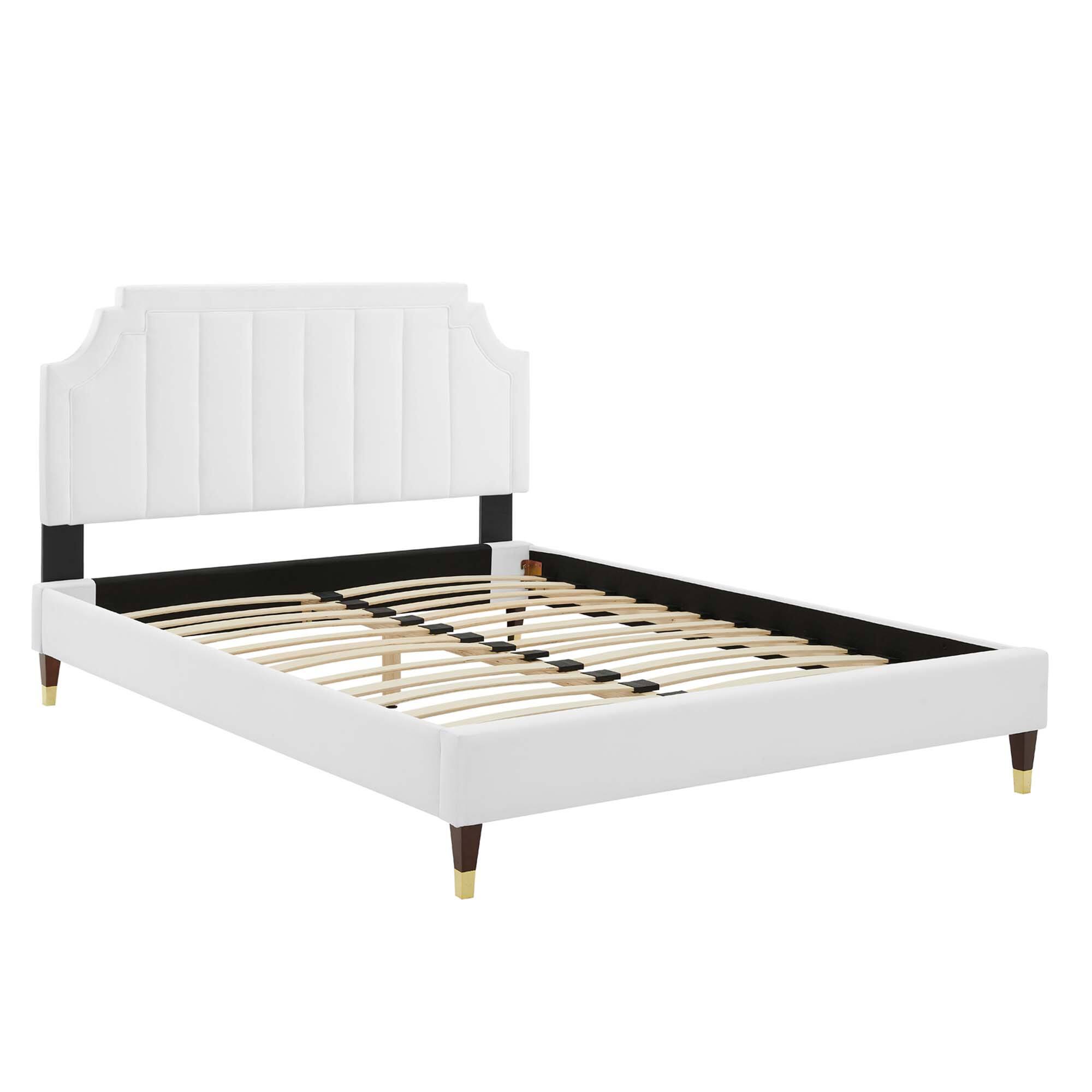Alt View 1. Modway - Olivia Performance Velvet Queen Platform Bed - Red.