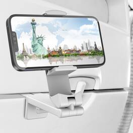 Perilogics - Universal Airplane Travel Phone Holder. Packable Phone Mount for On-the-Go Use. A Practical Holiday Gift for Everyone - White