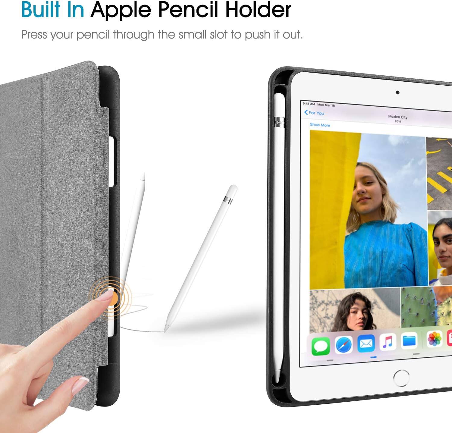 Built In Apple Pencil Holder  
Press your pencil through the small slot to push it out.