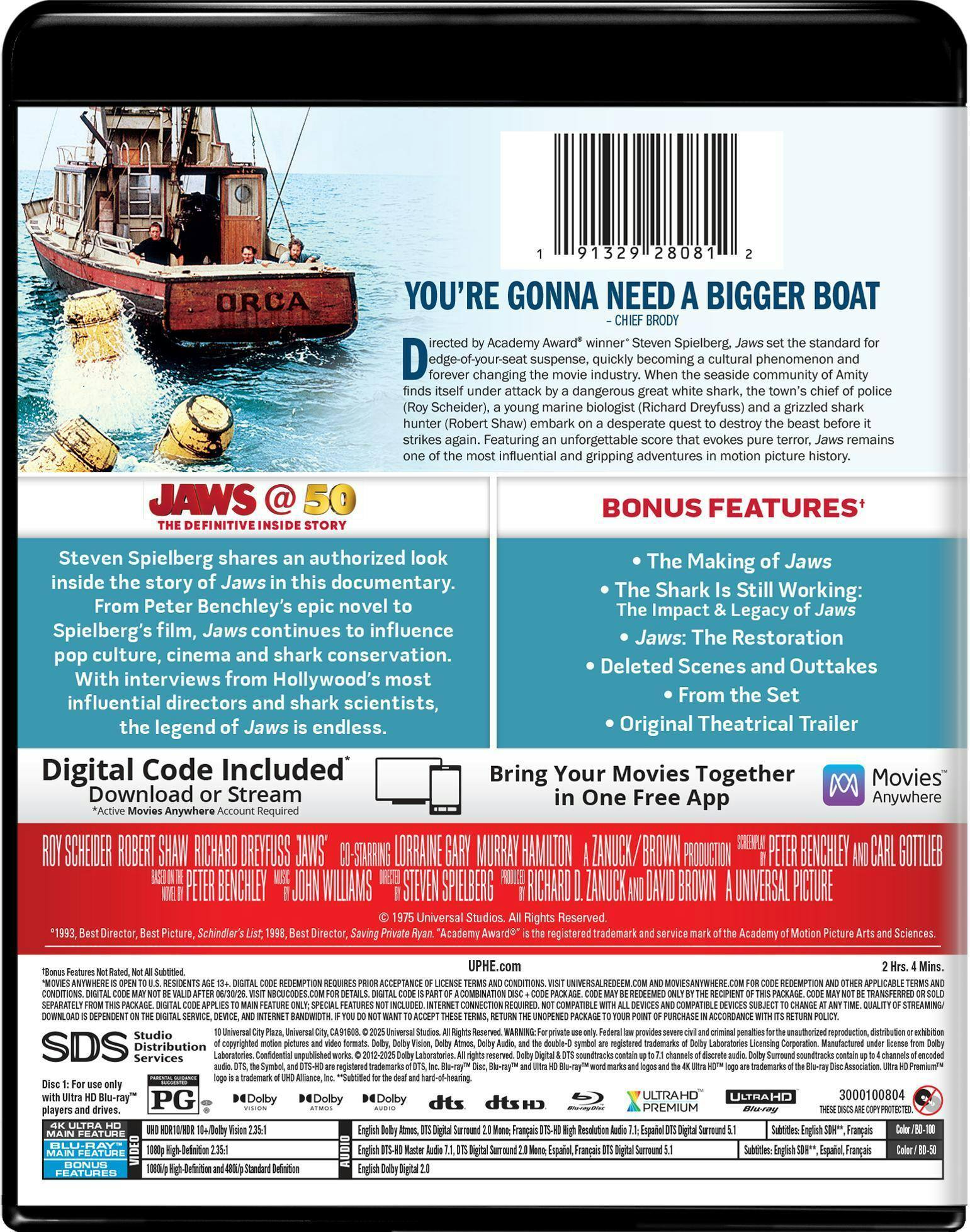 Back. Jaws 50th Anniversary [UHD].