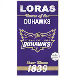 Jardine - Loras College Duhawks 11'' x 20'' Indoor/Outdoor Home Of The Sign - Purple