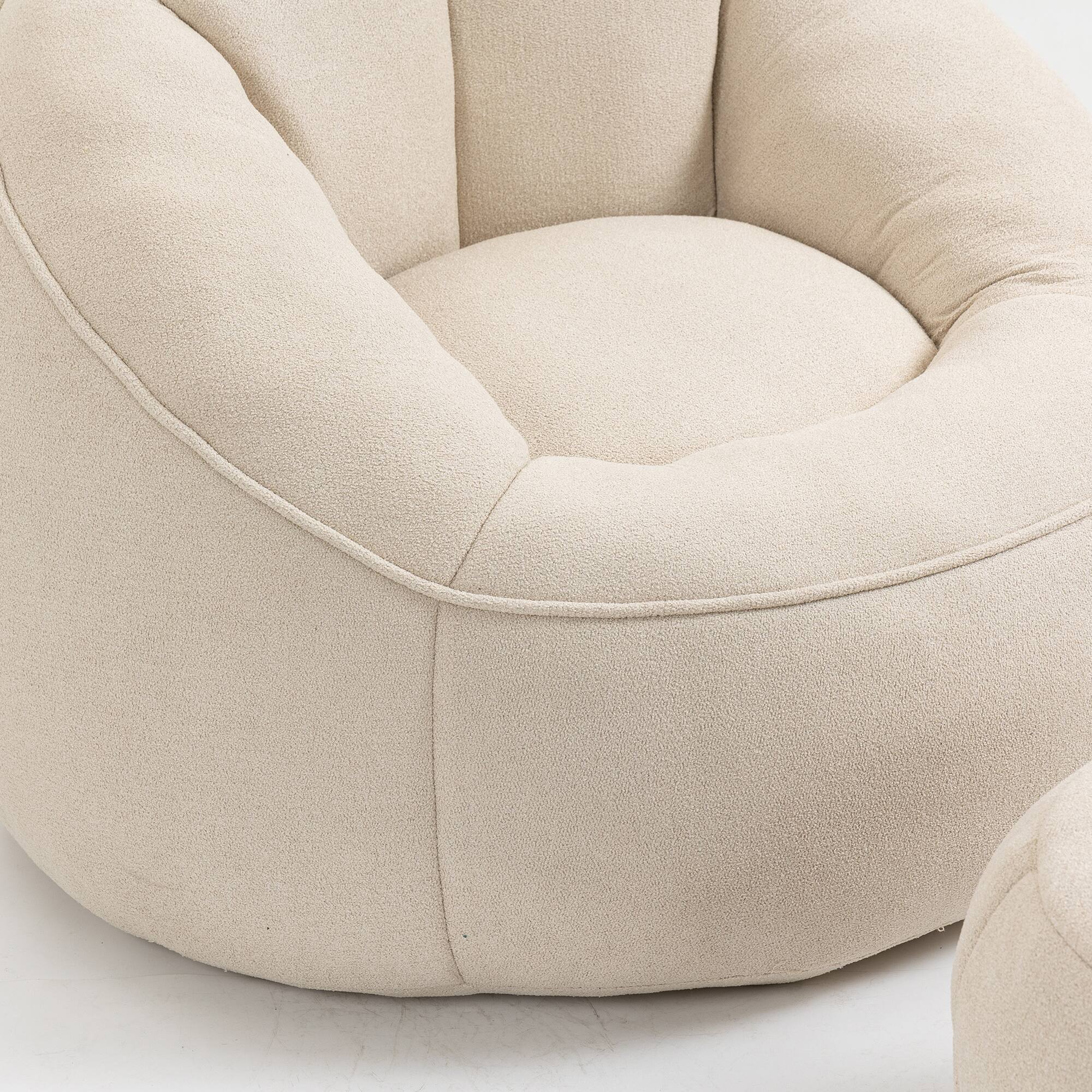Alt View 9. GOODSILO - Premium Microfiber Bean Bag Sofa Chair with Detachable Footrest for Ultimate Comfort and Relaxation - Beige.