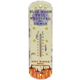 BreeBe - Blue Moon Festival Distressed Metal Thermometer - Multicolor