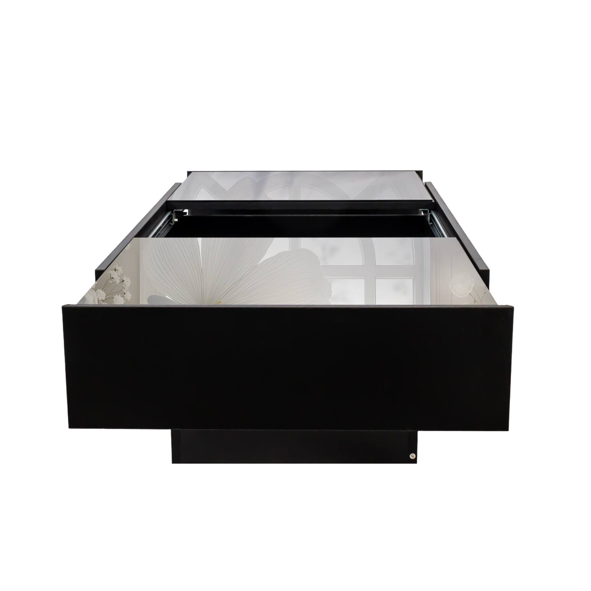 Alt View 5. Tiramisubest - Coffee Table with Sliding Tabletop, Center Table with Hidden Storage Compartment, Extendable Table for Living Room - Black.