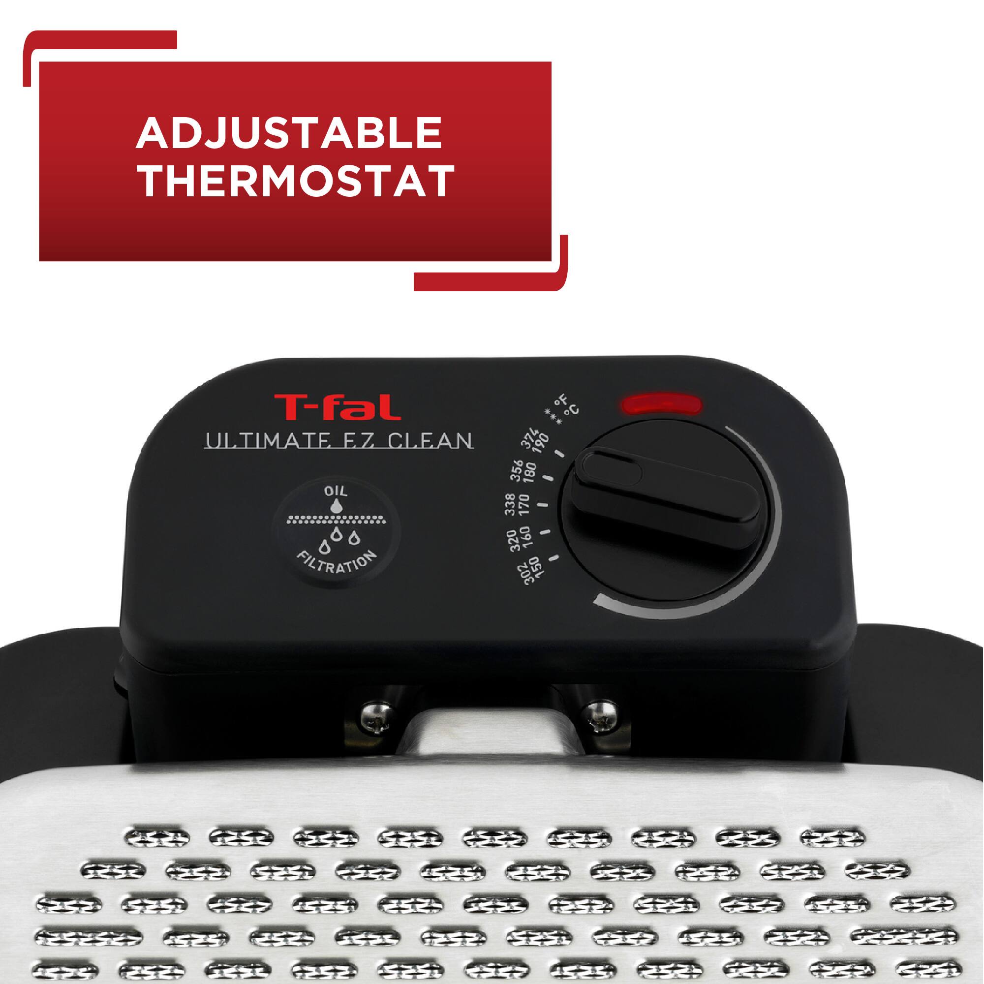 ADJUSTABLE THERMOSTAT

T-fal ULTIMATE F.Z CLEAN OIL FILTRATION

374 190 356 180 - 338 170 320 160 302 150