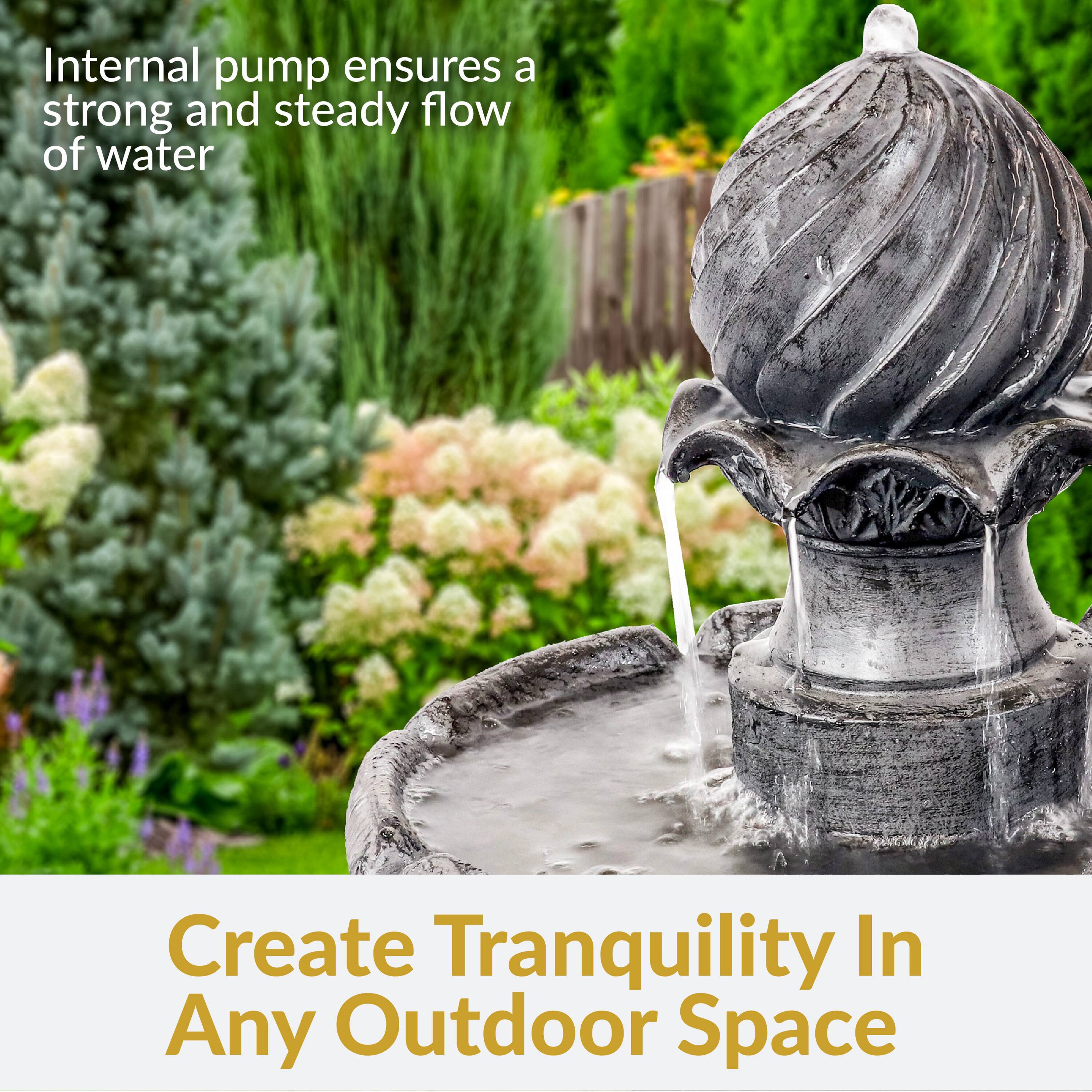 Internal pump ensures a strong and steady flow of water

Create Tranquility In Any Outdoor Space
